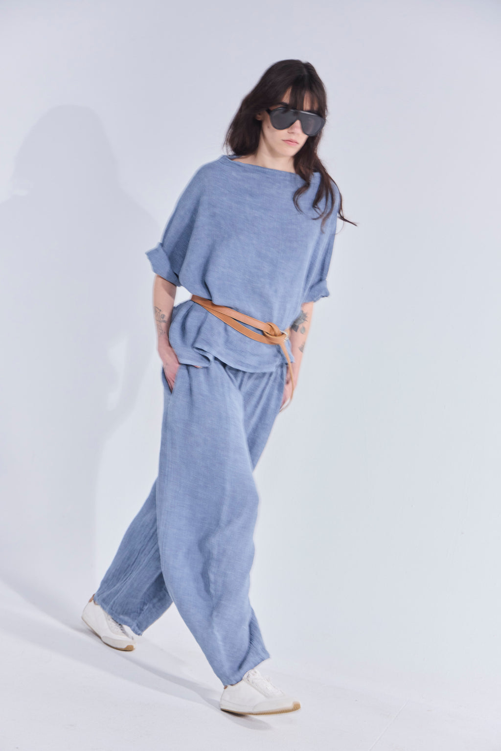 Pantalón Tendu Azul Piedra