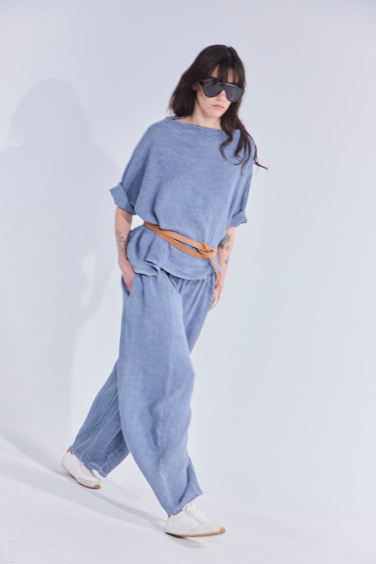 Pantalón Tendu Azul Piedra