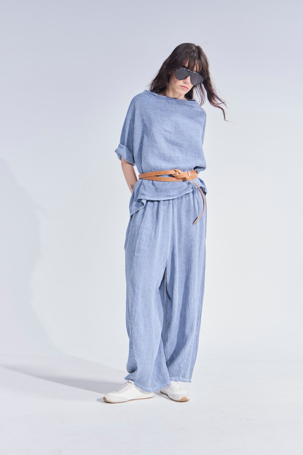 Pantalón Tendu Azul Piedra