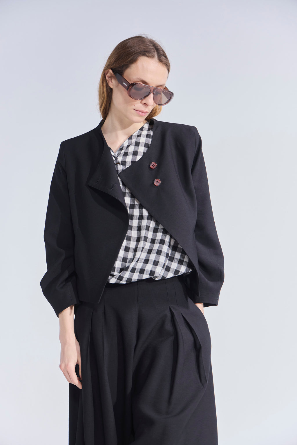 Chaqueta Blazer Deux Tencel Negro