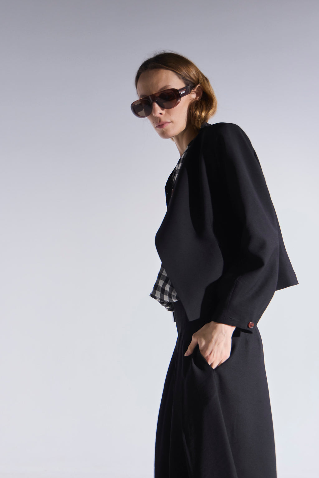 Chaqueta Blazer Deux Tencel Negro
