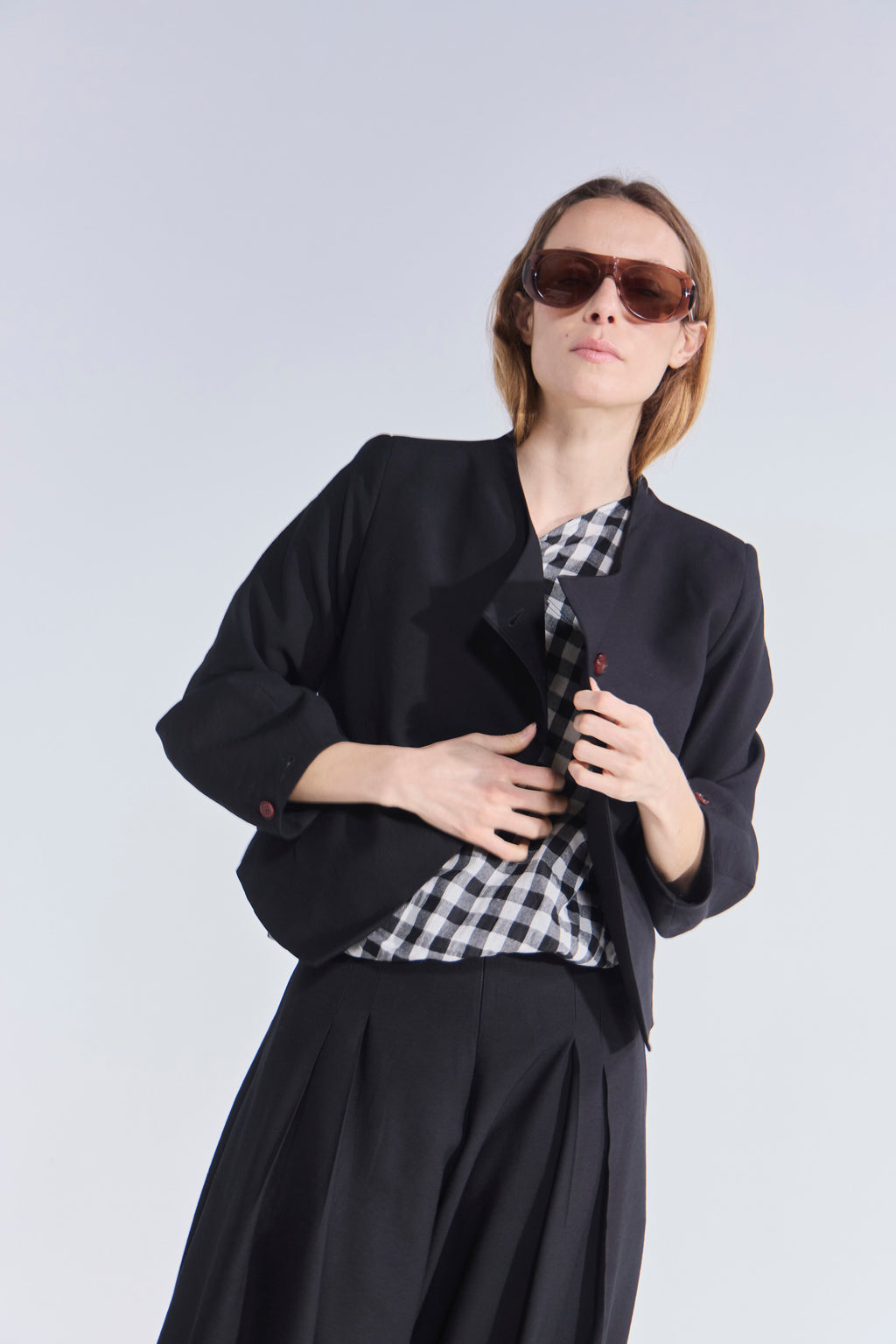 Chaqueta Blazer Deux Tencel Negro