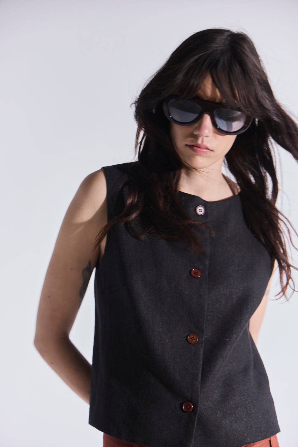 Gilet Minimun Lino Negro