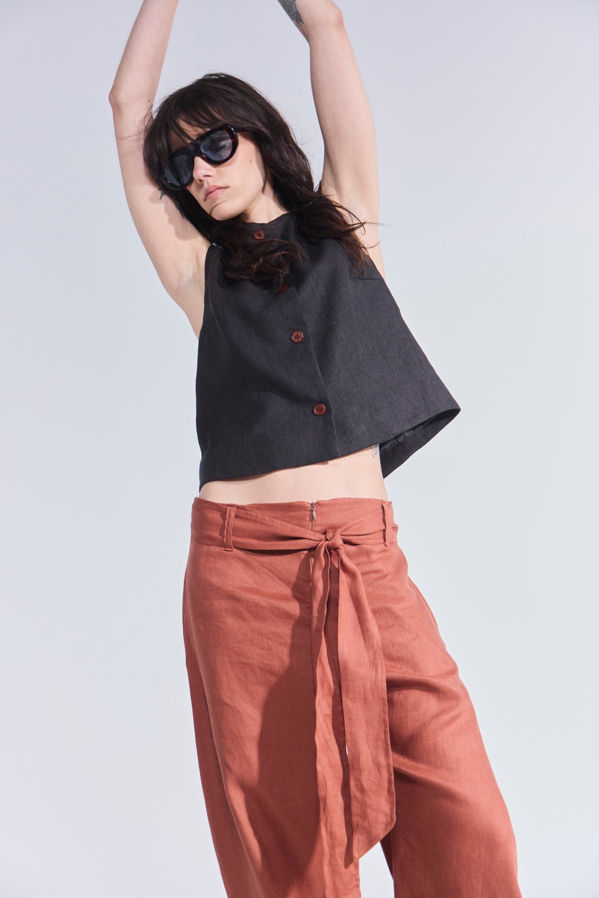 Pantalón Ameliore 100% Lino Terracota