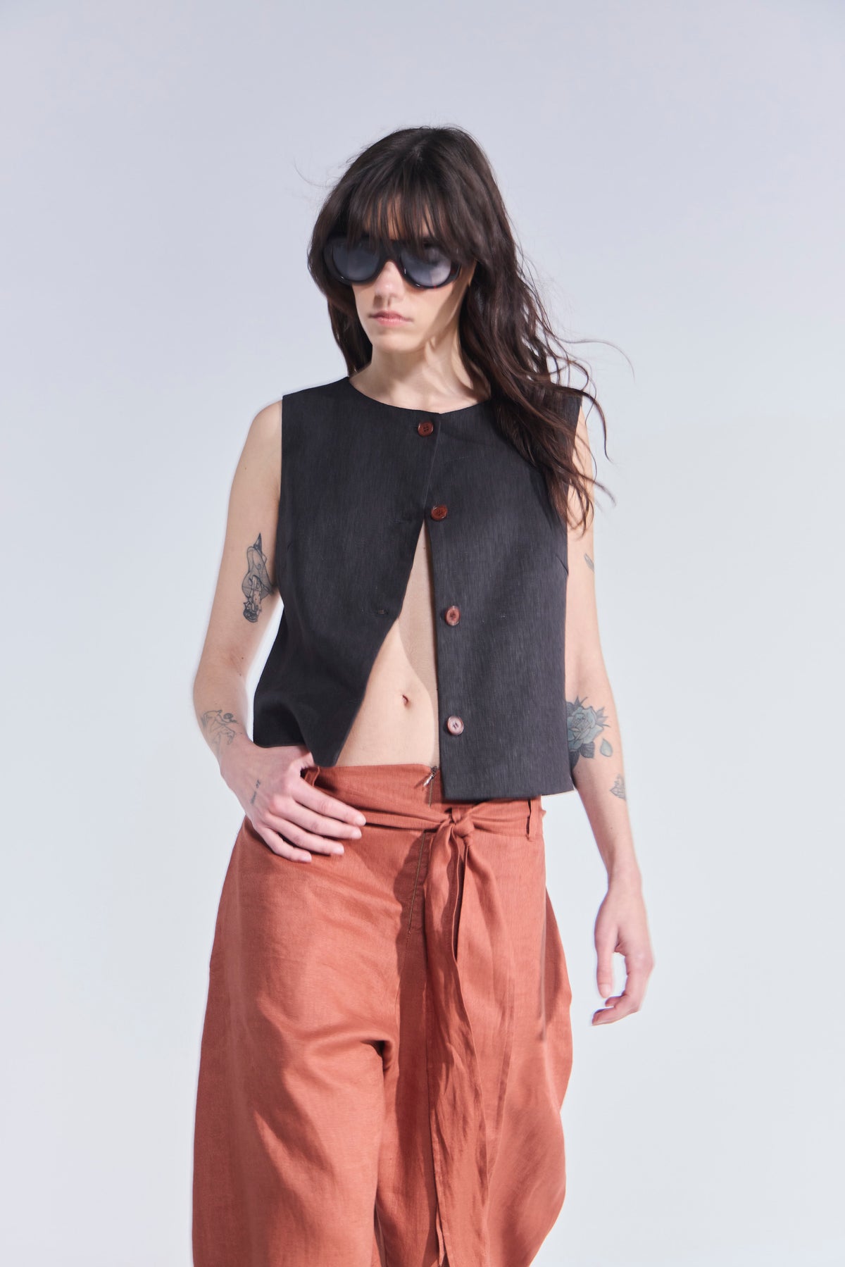 Gilet Minimun Lino Negro
