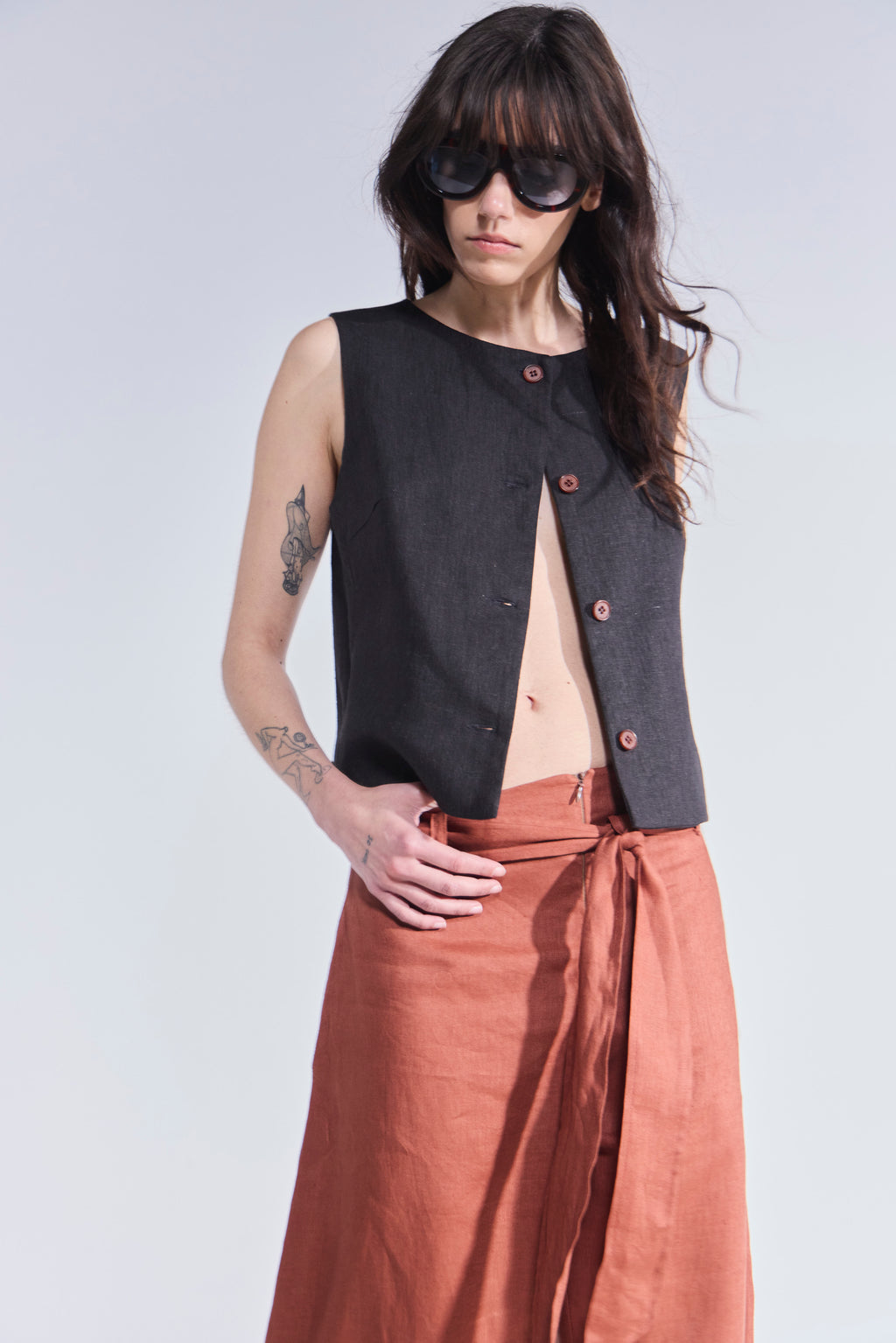 Gilet Minimun Lino Negro