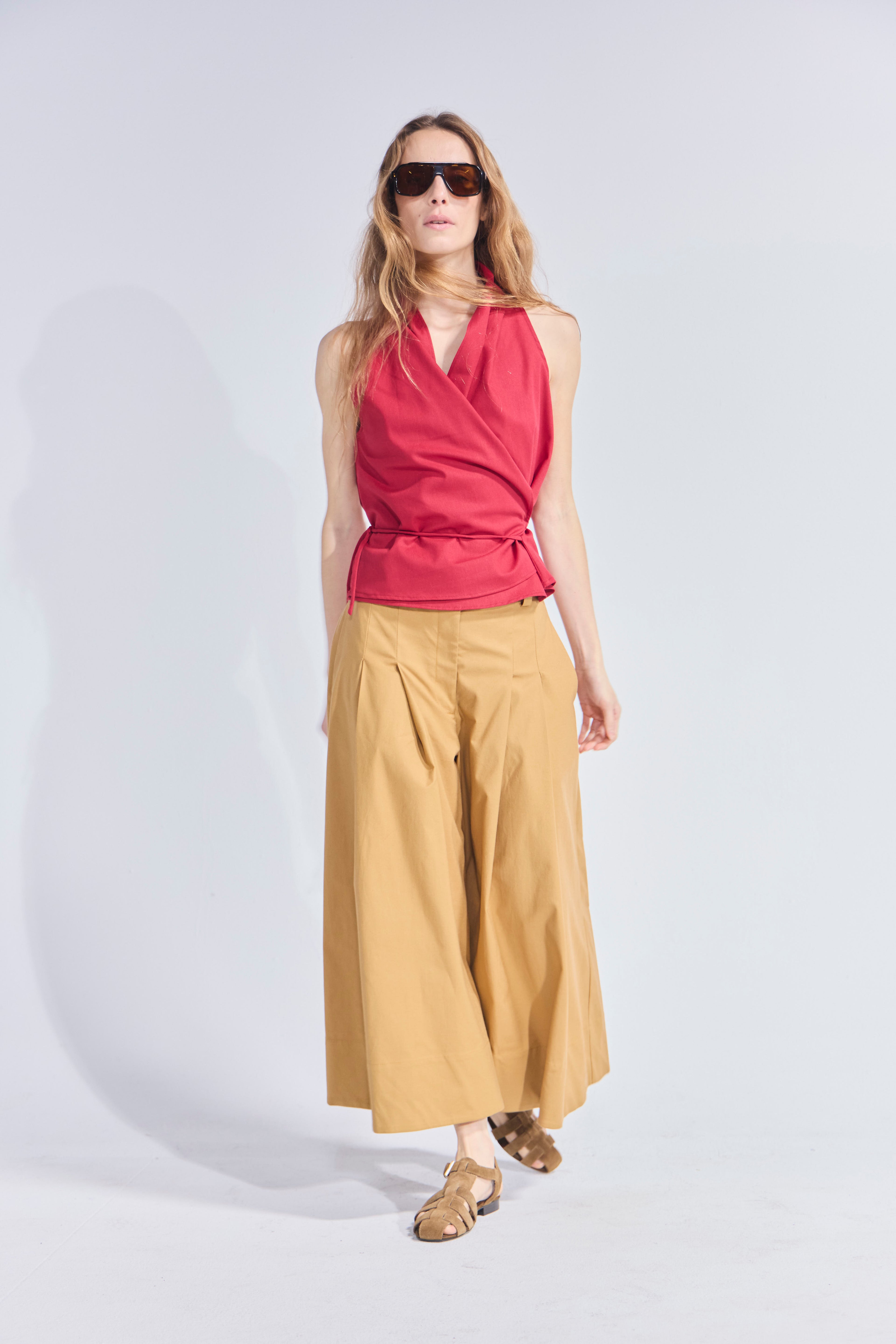 Falda Pantalón Riviera Gabardina Camel