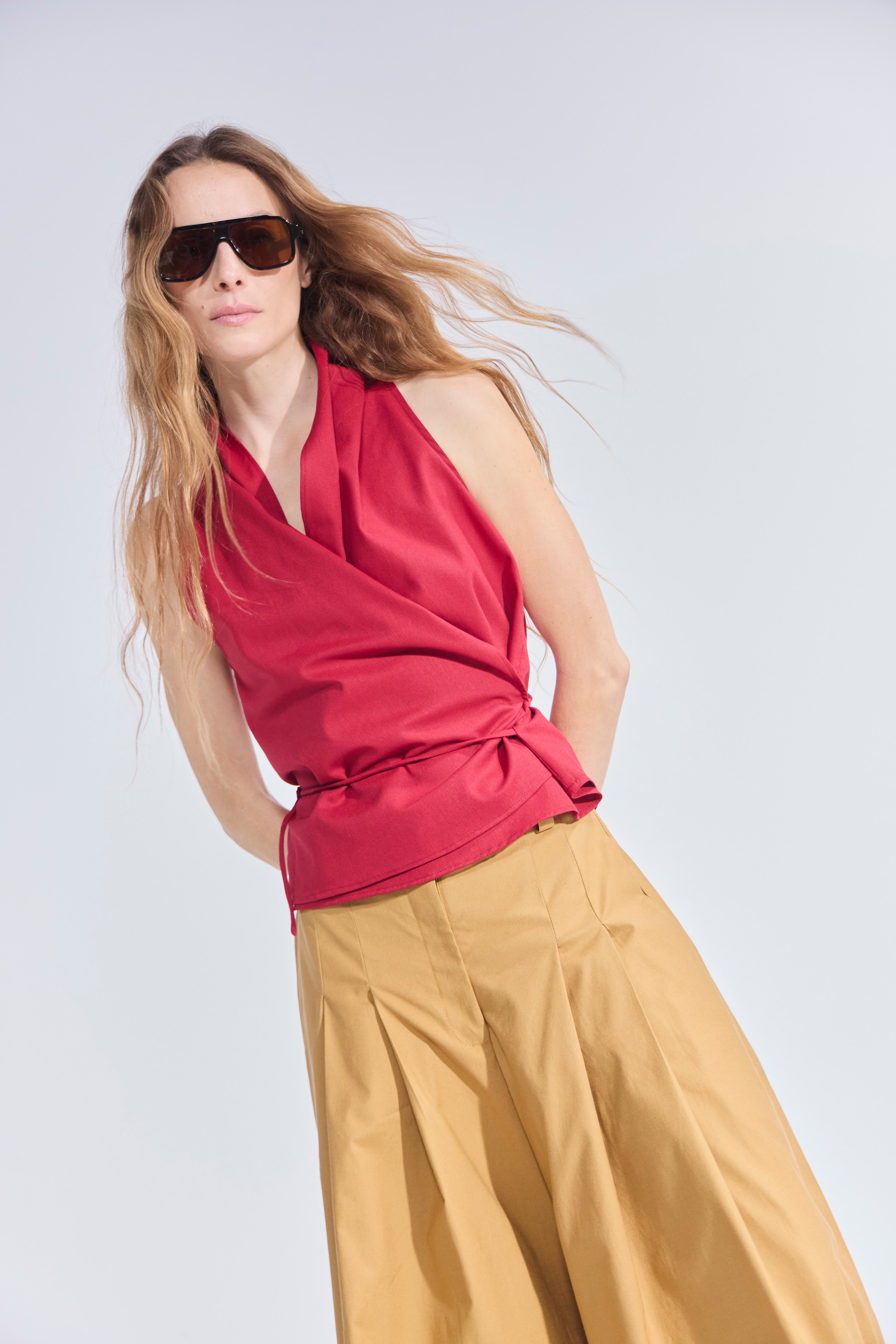 Falda Pantalón Riviera Gabardina Camel