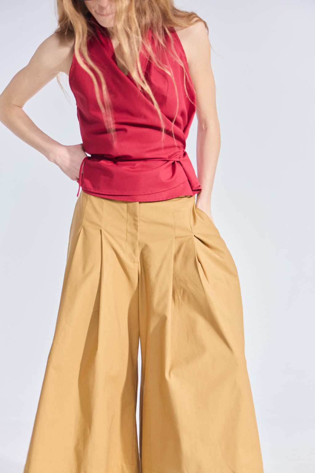 Falda Pantalón Riviera Gabardina Camel