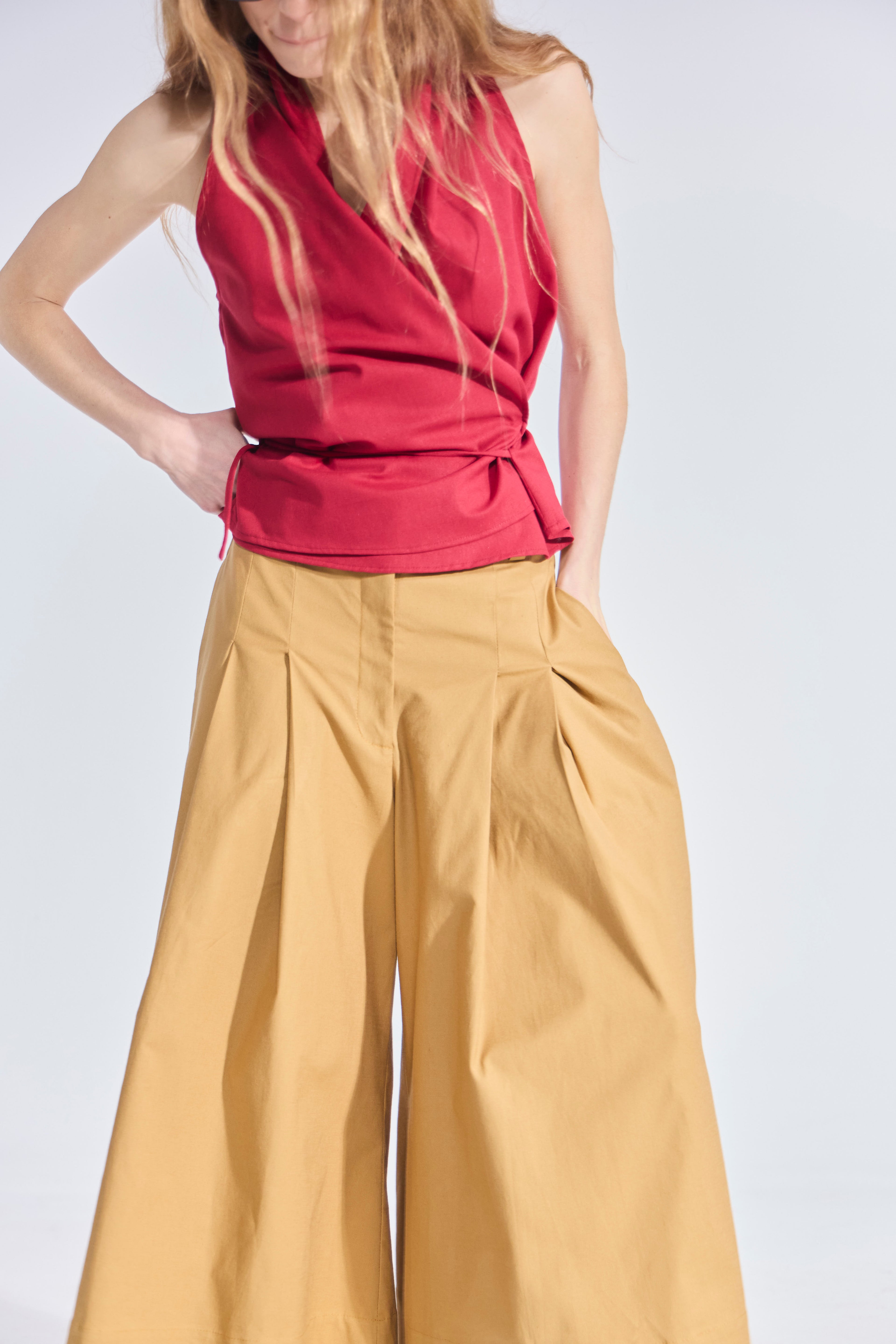 Falda Pantalón Riviera Gabardina Camel