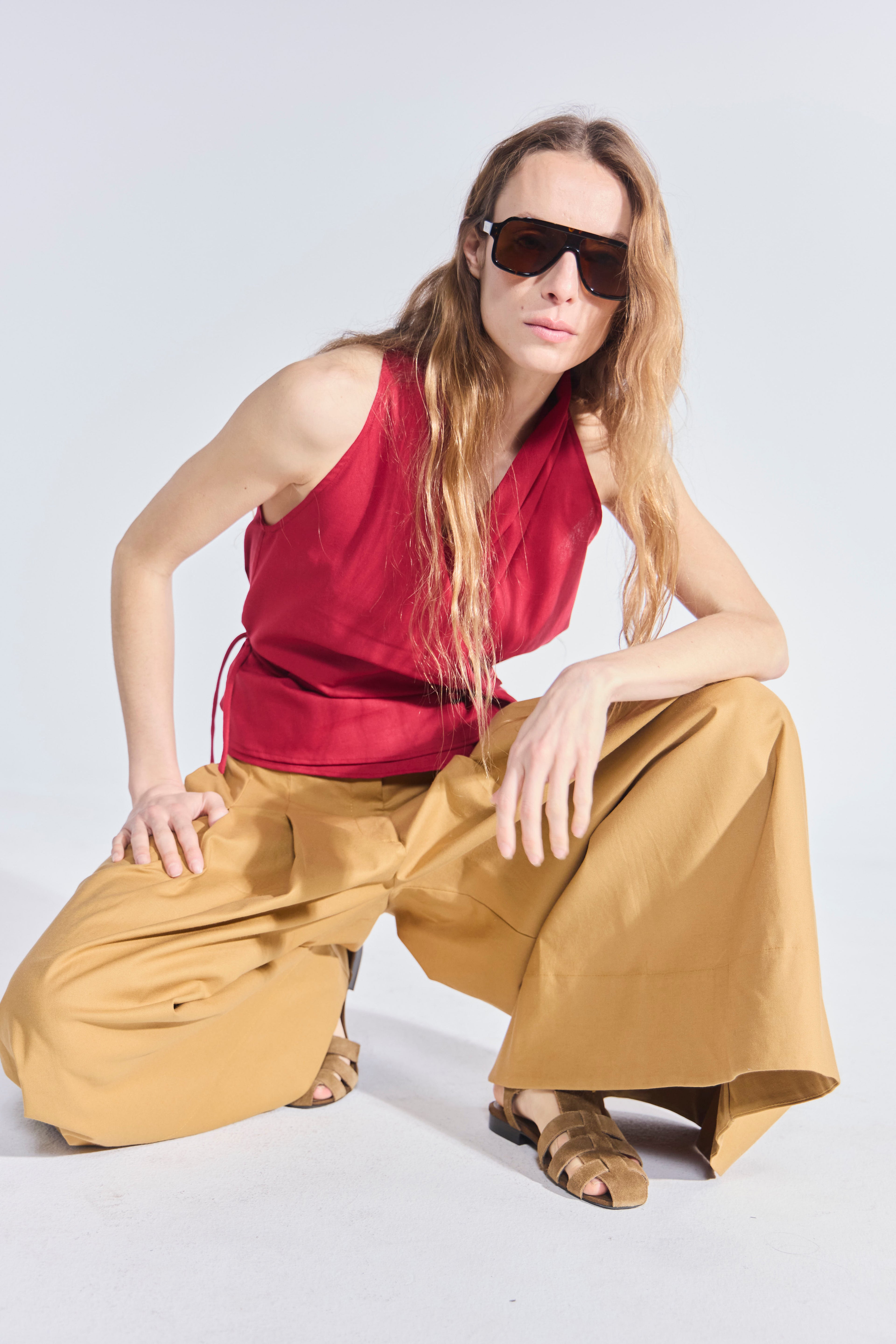 Falda Pantalón Riviera Gabardina Camel