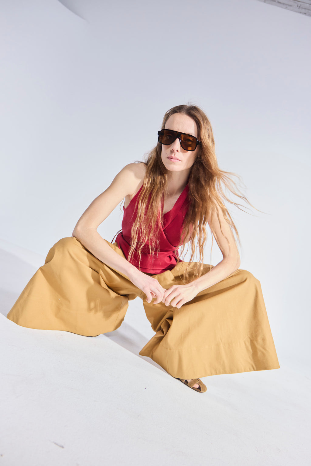 Falda Pantalón Riviera Gabardina Camel