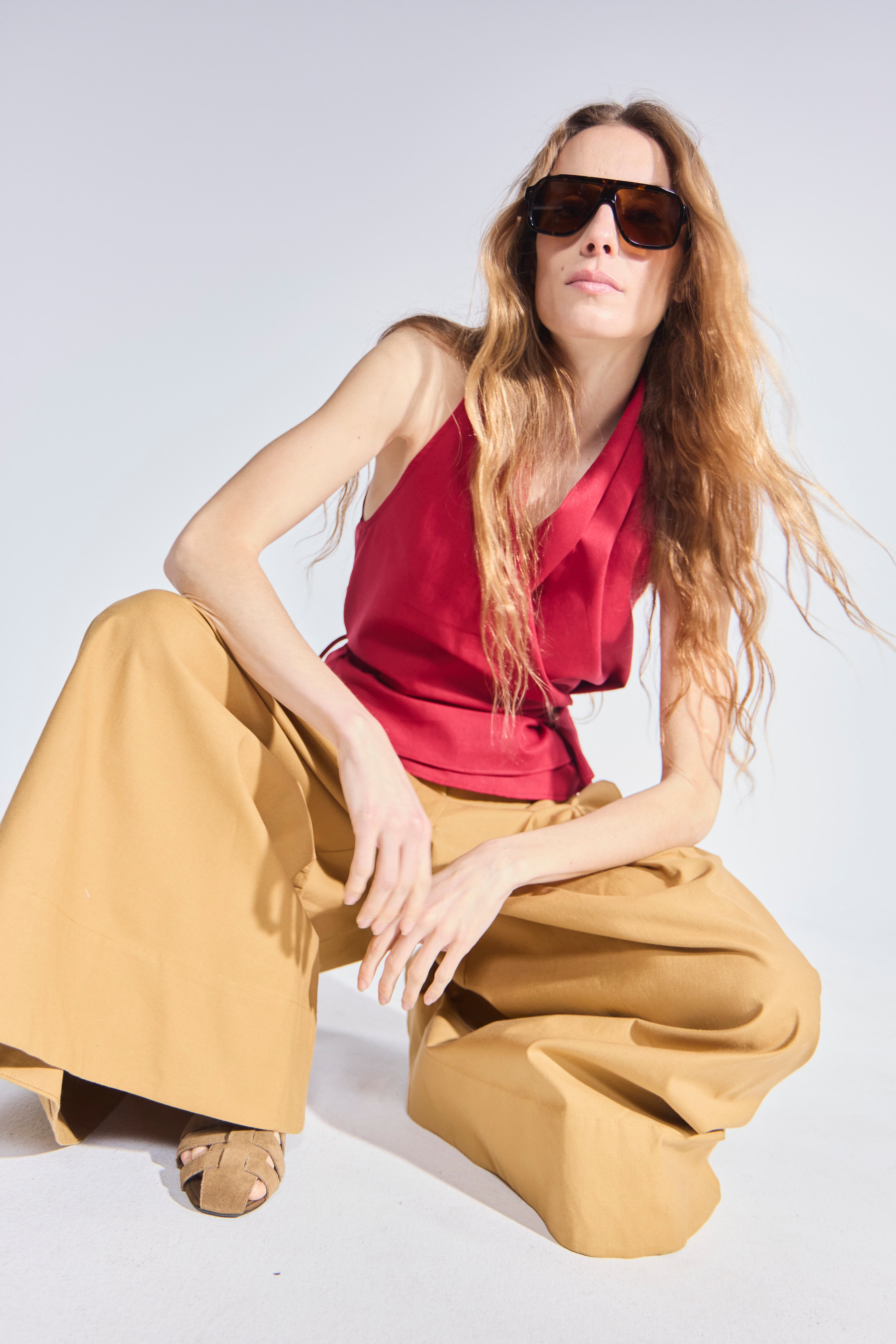 Falda Pantalón Riviera Gabardina Camel