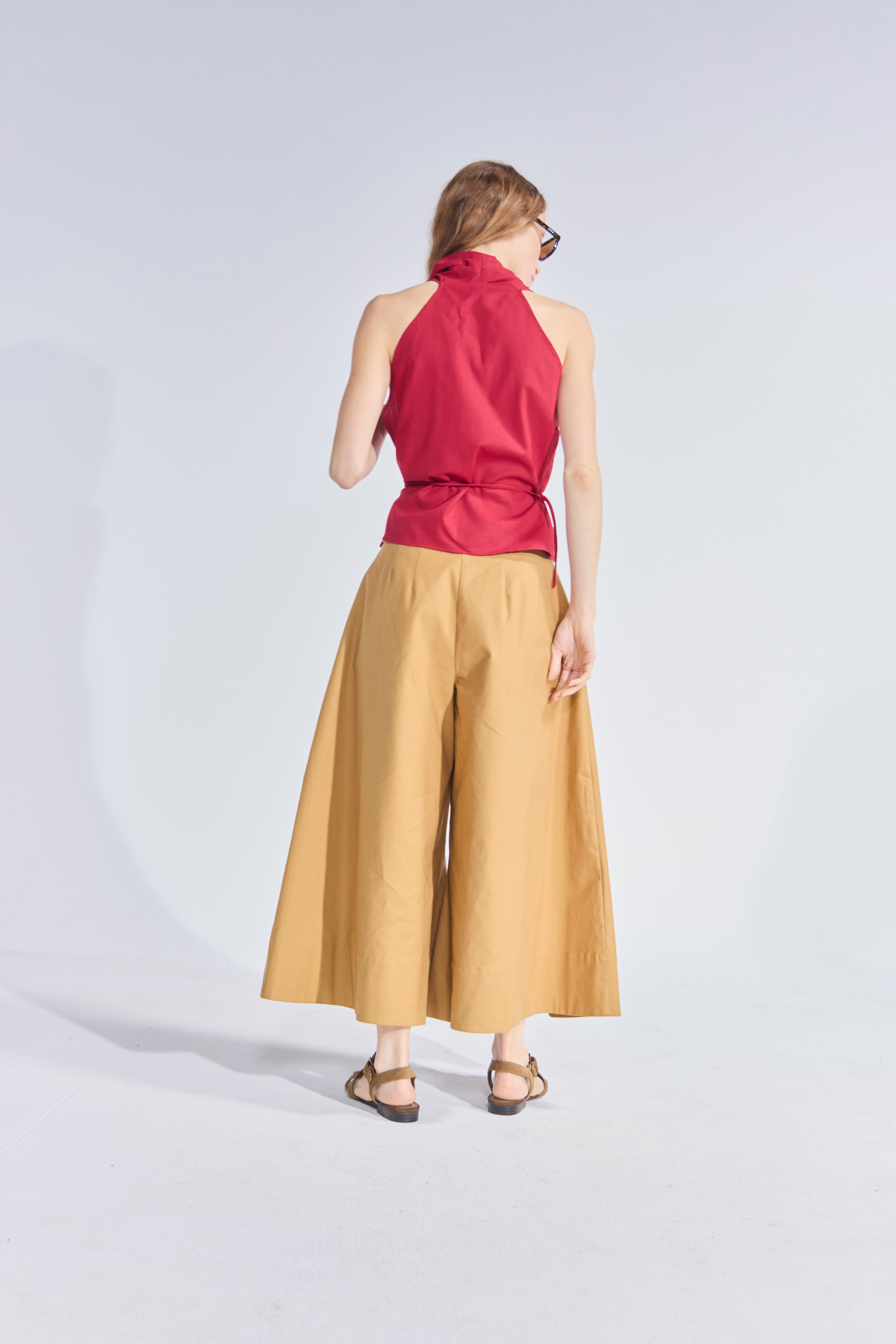 Falda Pantalón Riviera Gabardina Camel