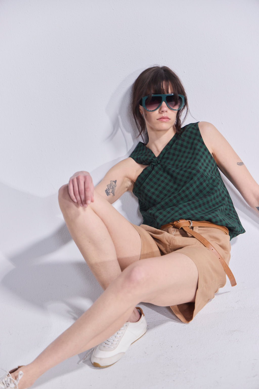 Top Attache Escocés Negro Verde
