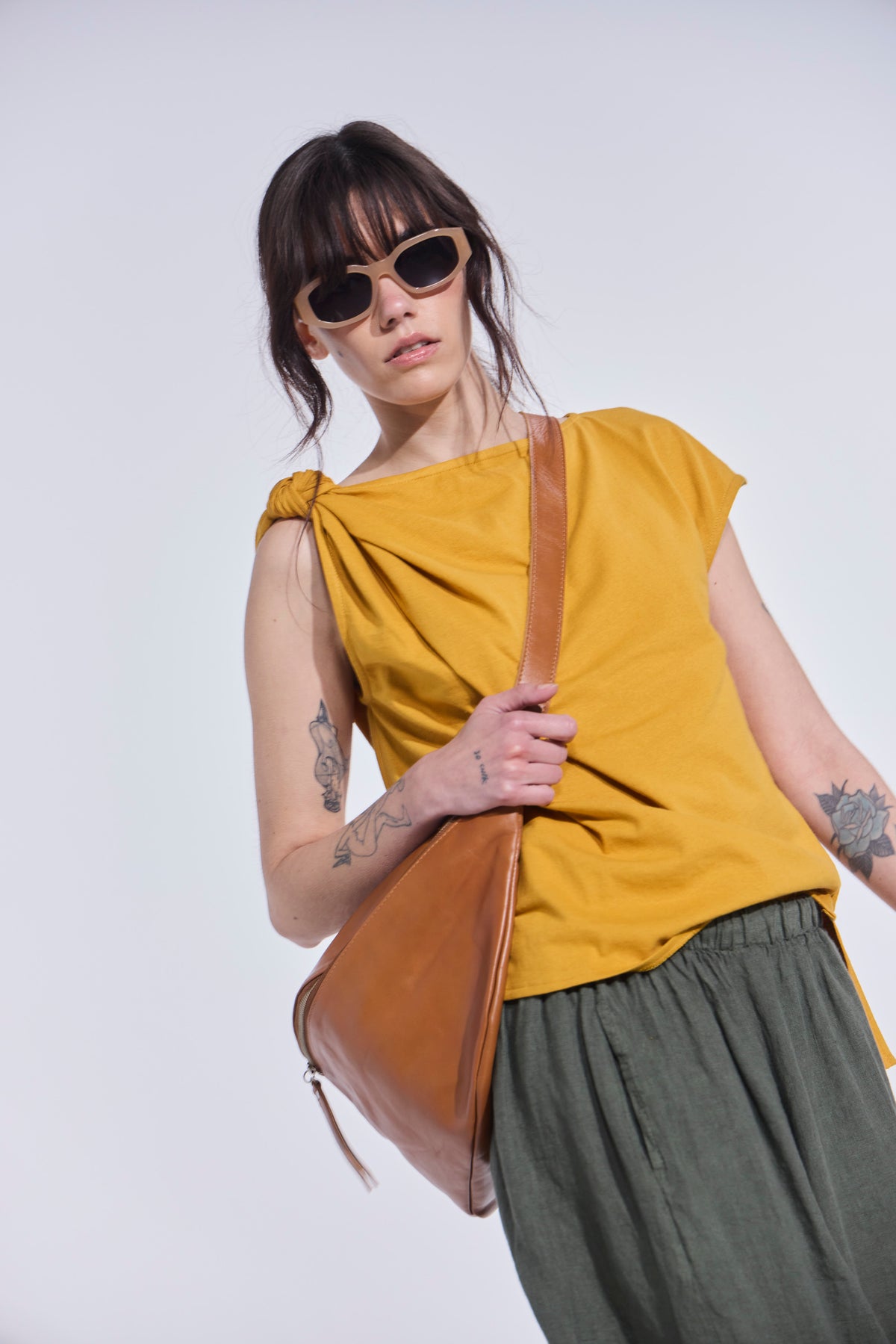 Top Perle Algodón Amarillo