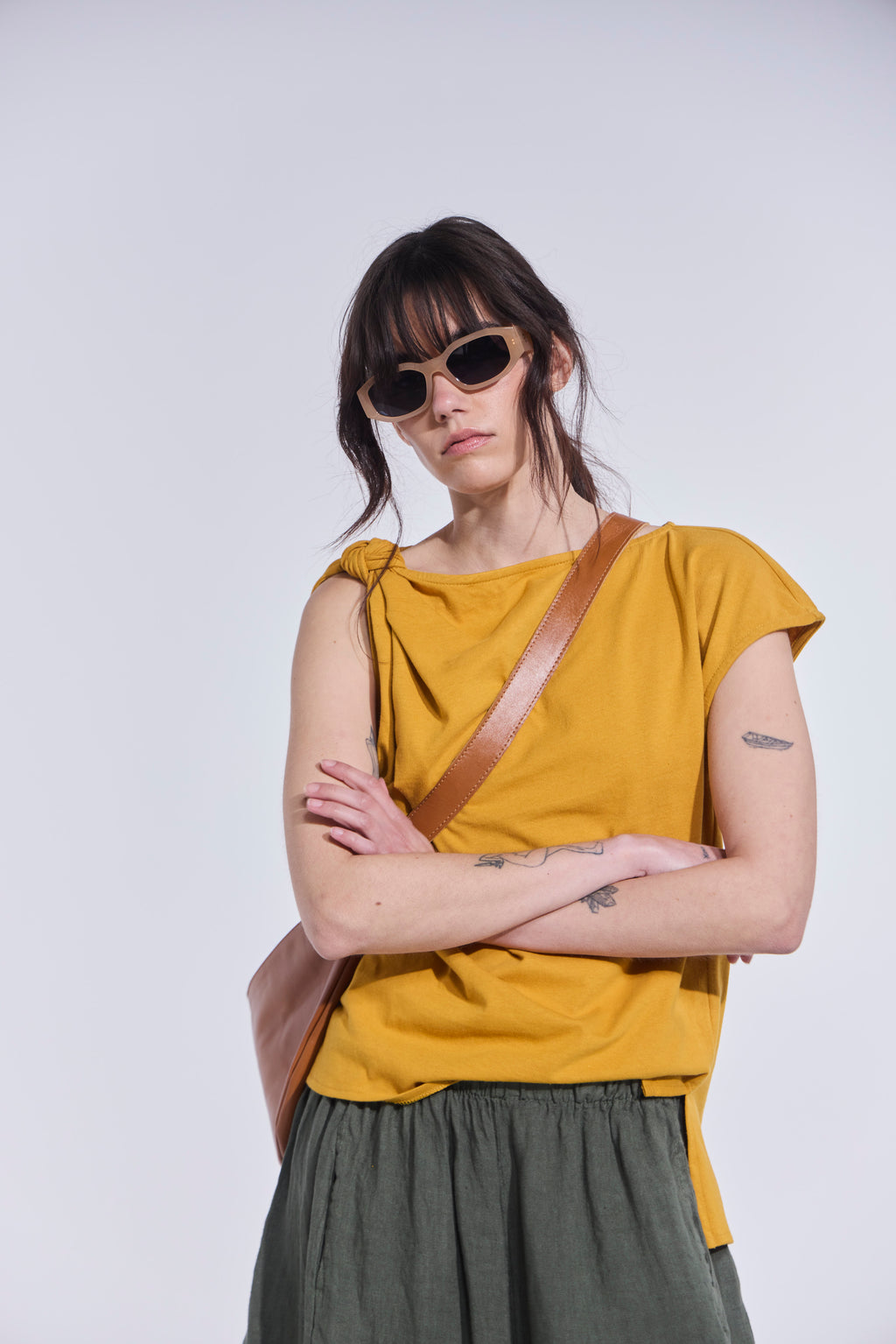 Top Perle Algodón Amarillo
