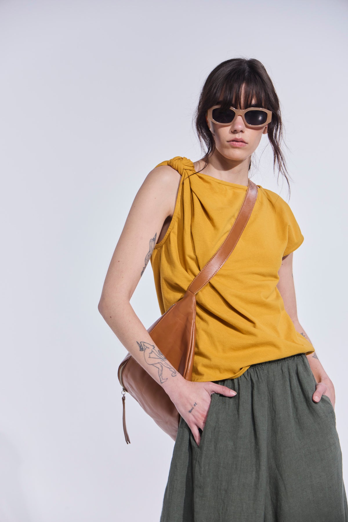 Top Perle Algodón Amarillo