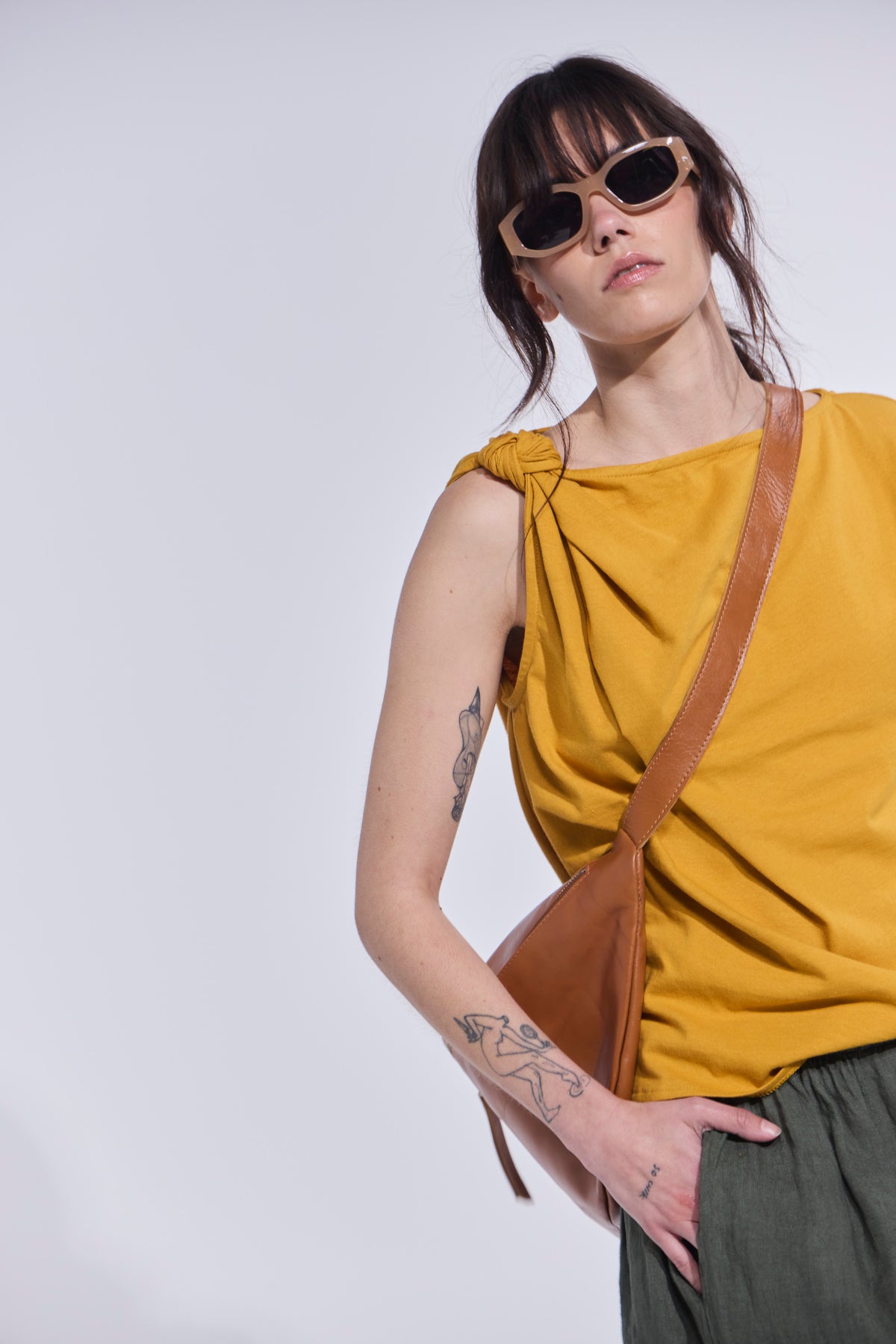 Top Perle Algodón Amarillo