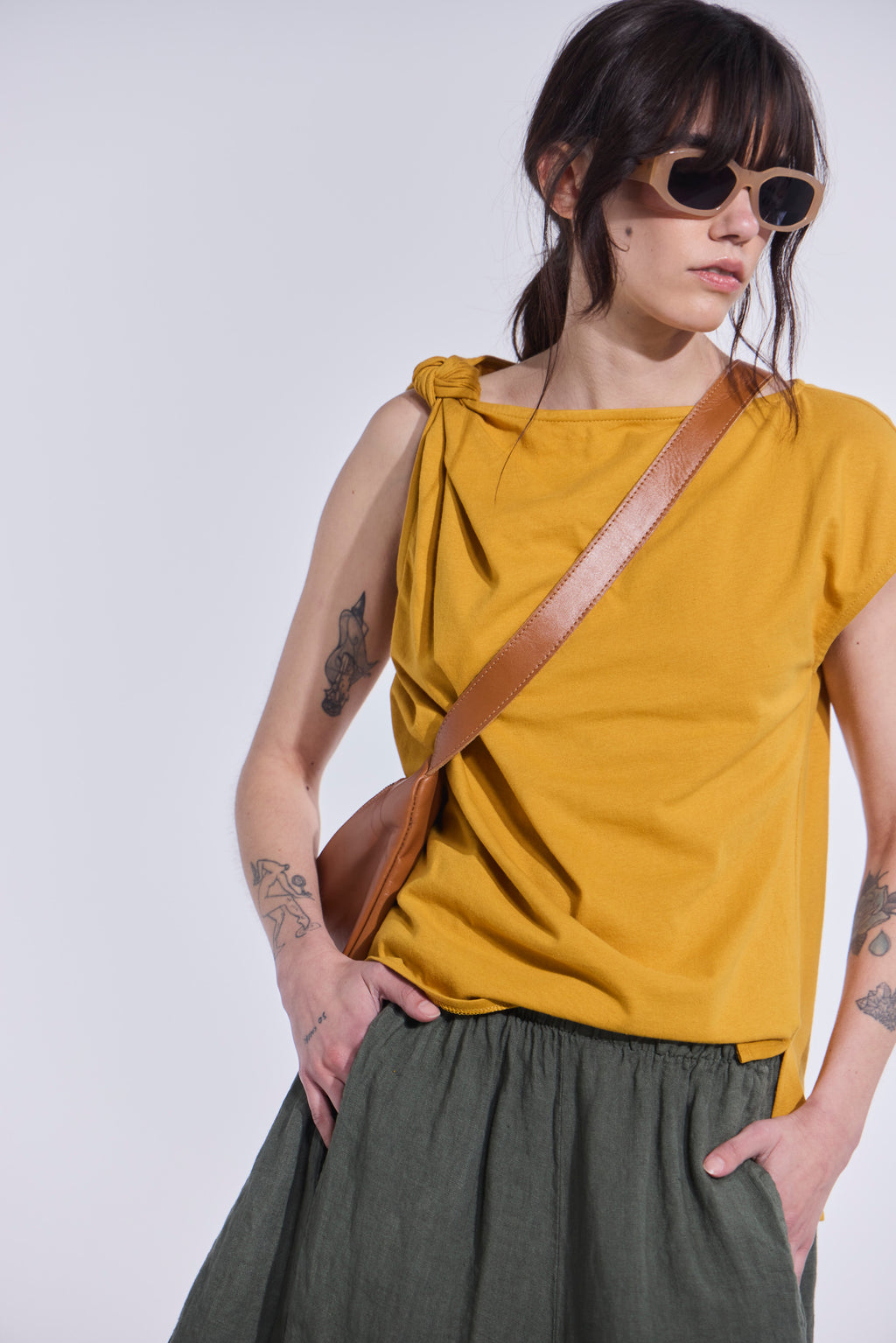 Top Perle Algodón Amarillo