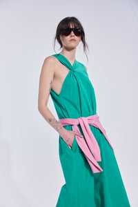 Vestido Croise Algodón Verde Esmeralda