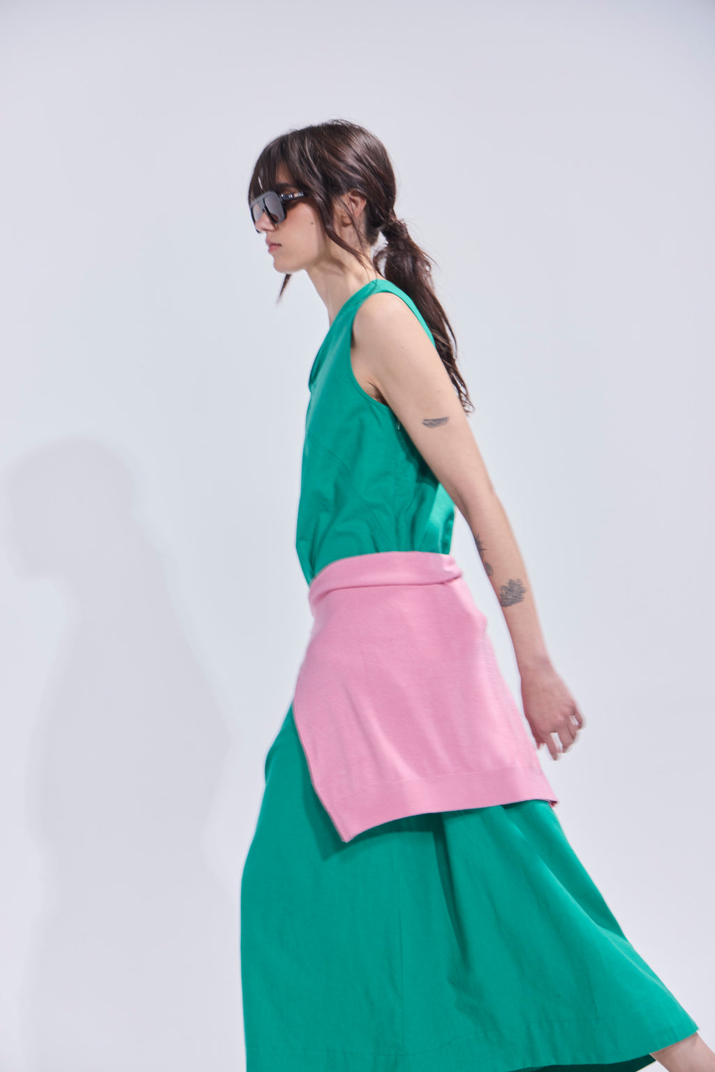Vestido Croise Algodón Verde Esmeralda