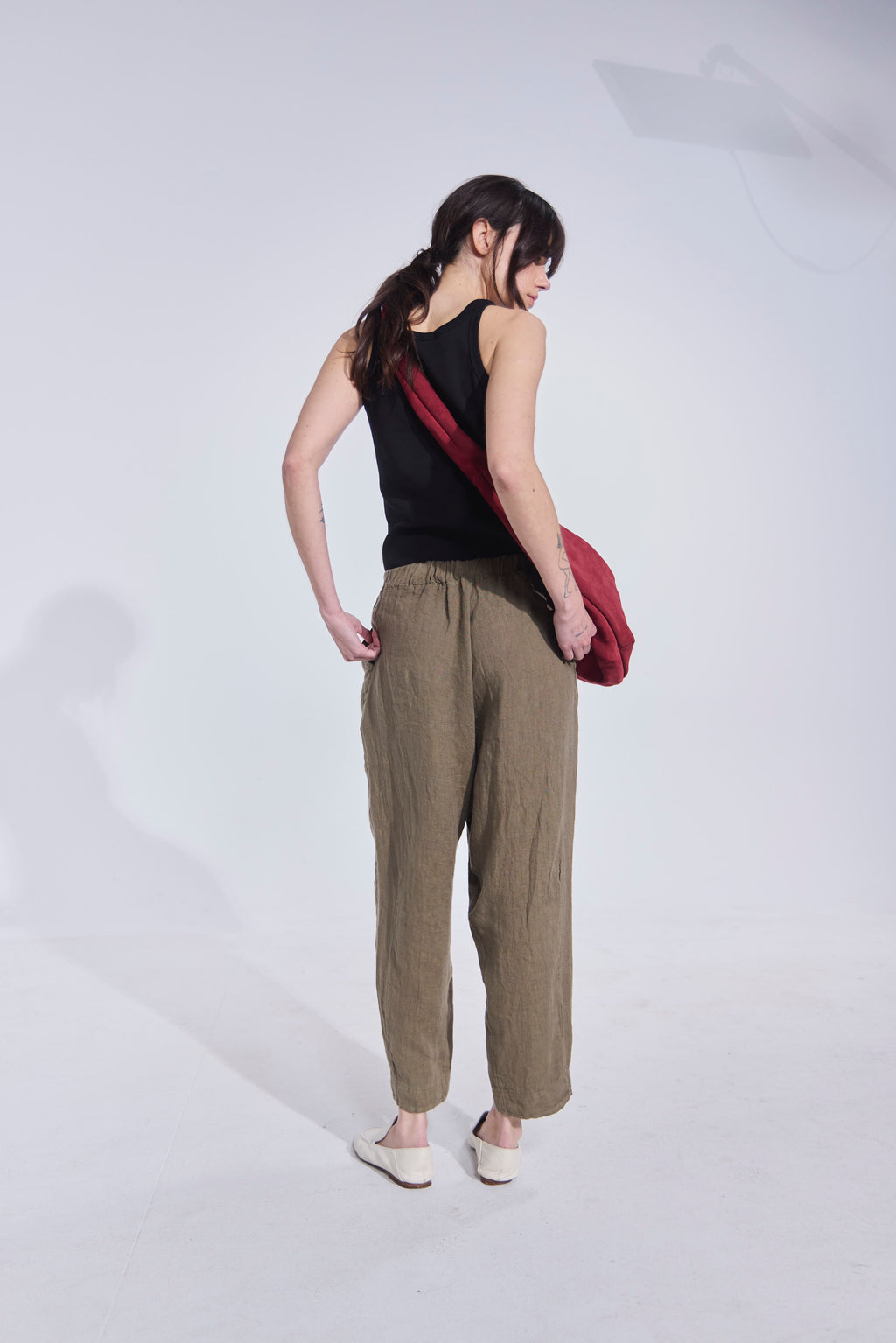 Pantalón Noué 100% Lino Verde Musgo