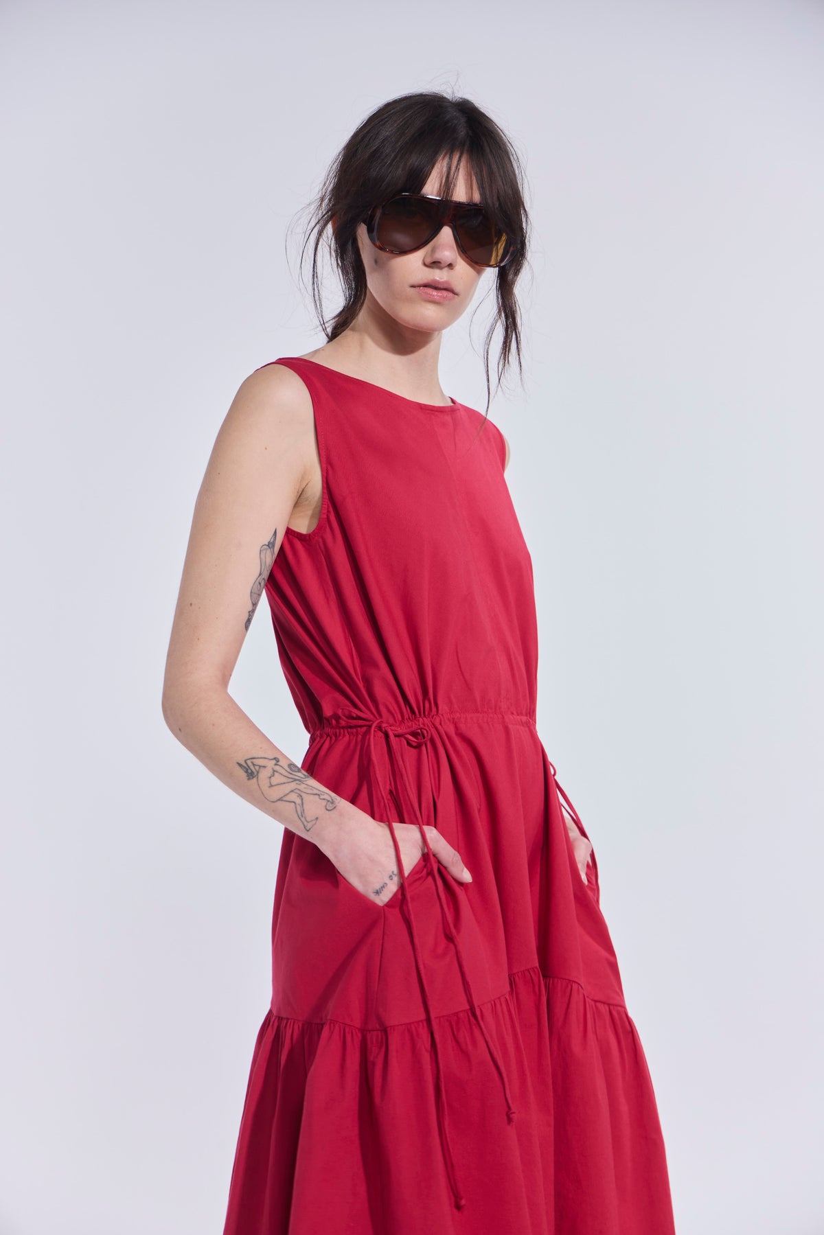 Vestido Liens Algodón Rojo