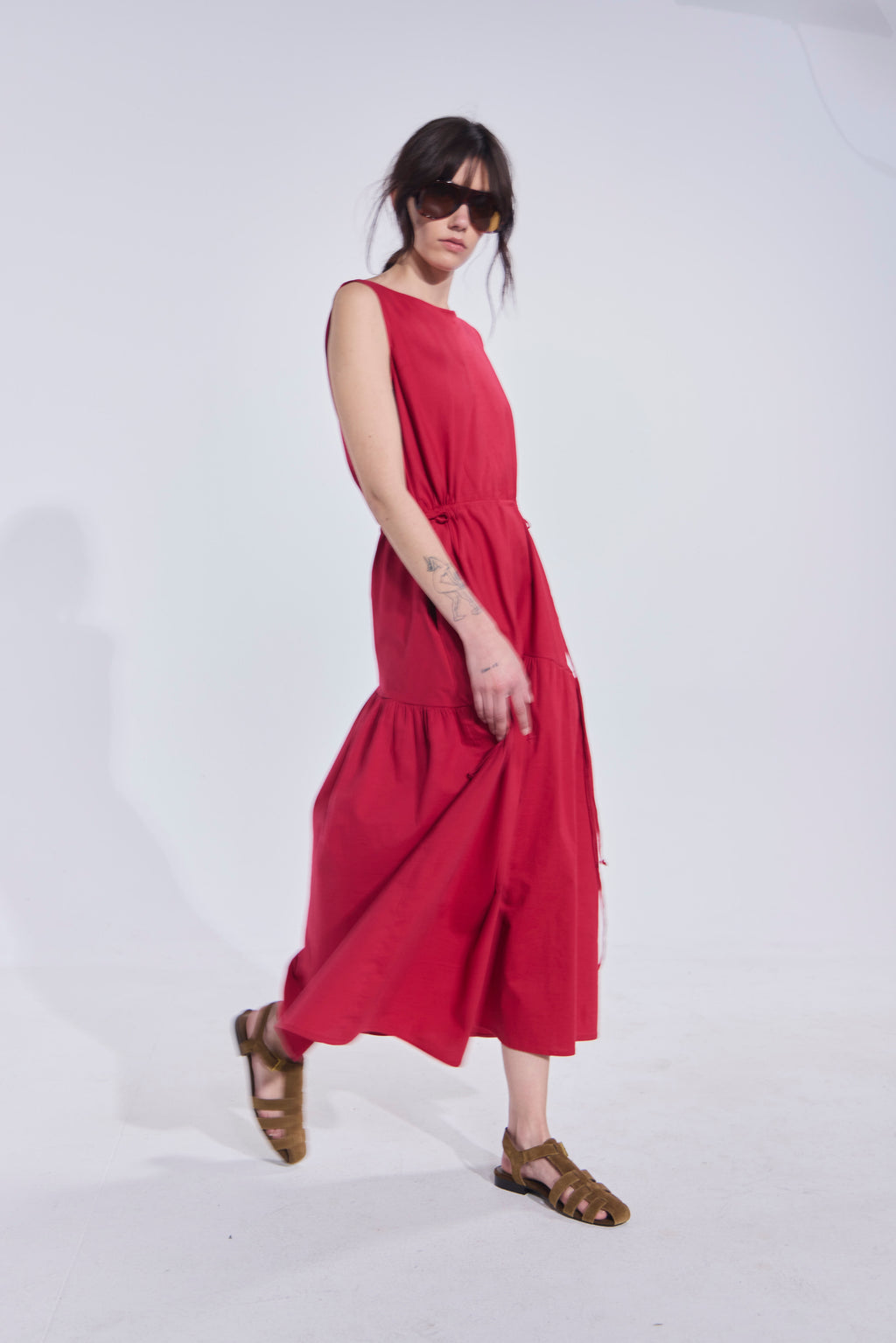Vestido Liens Algodón Rojo