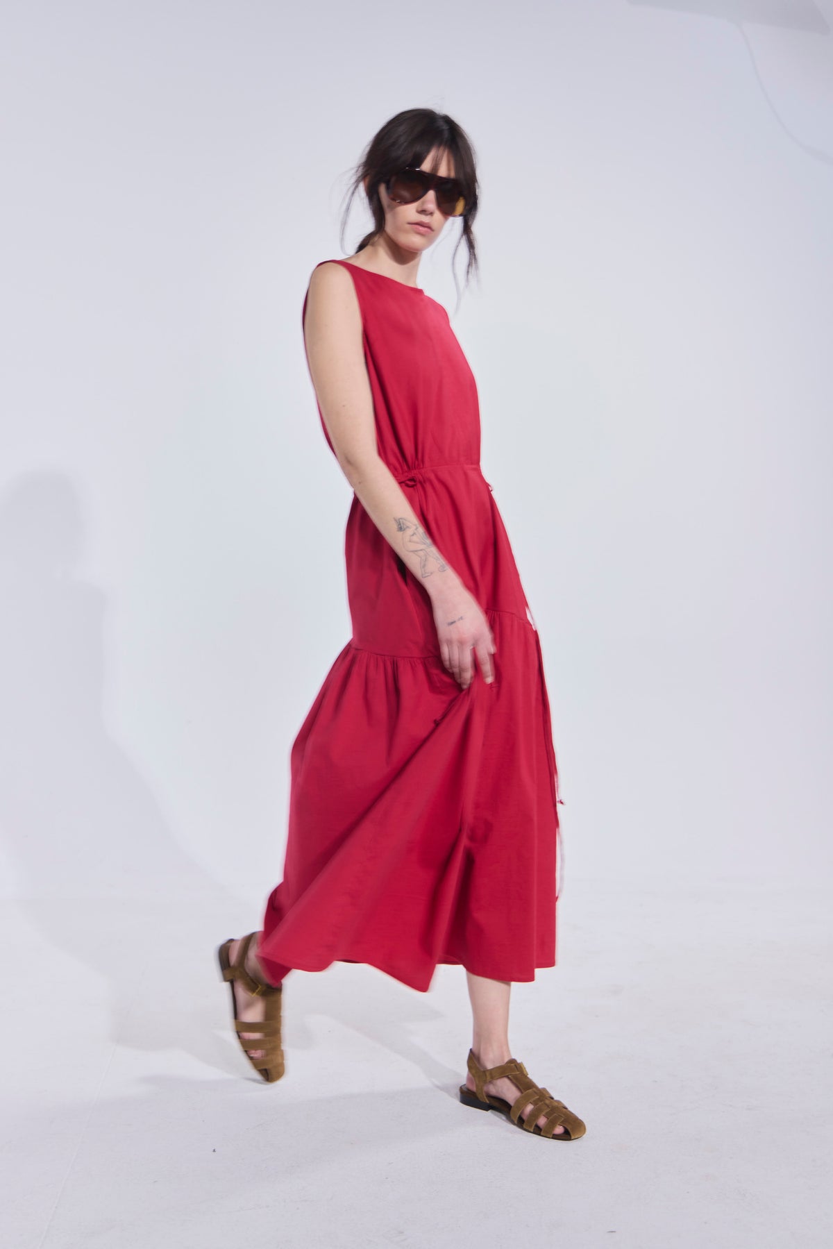 Vestido Liens Algodón Rojo