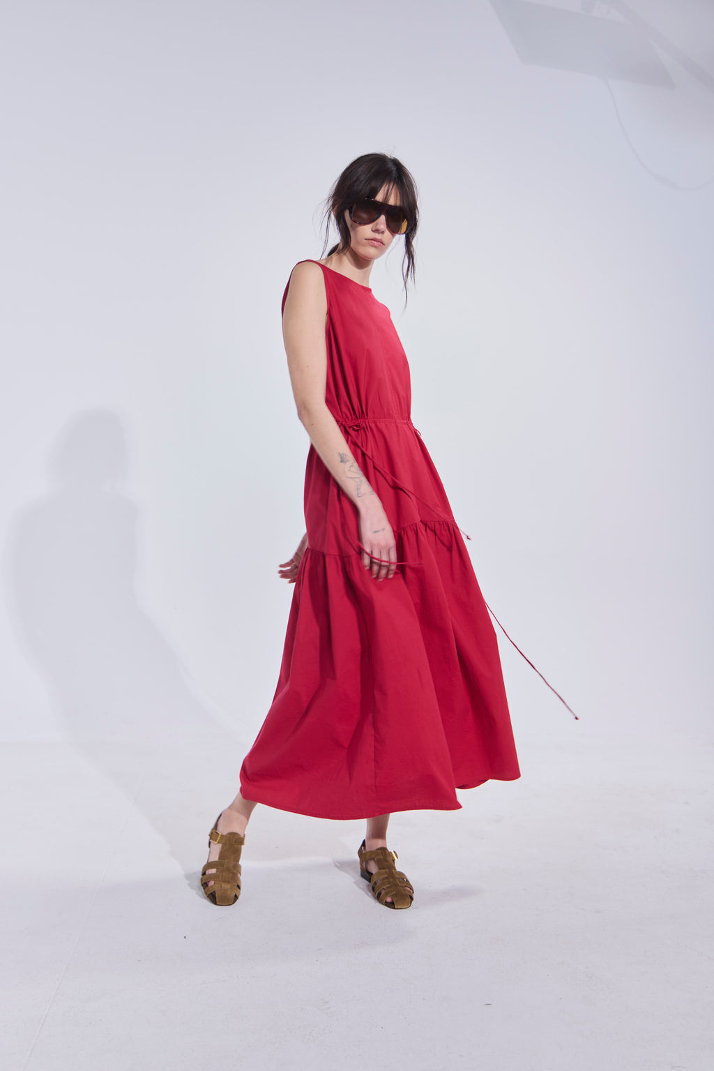 Vestido Liens Algodón Rojo