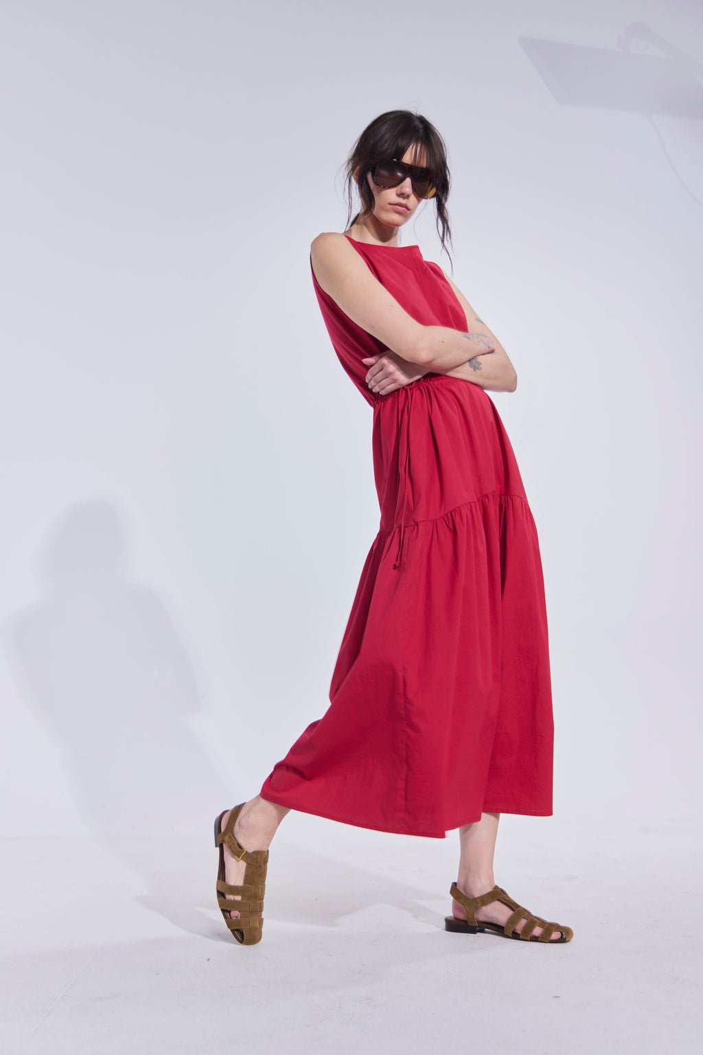 Vestido Liens Algodón Rojo