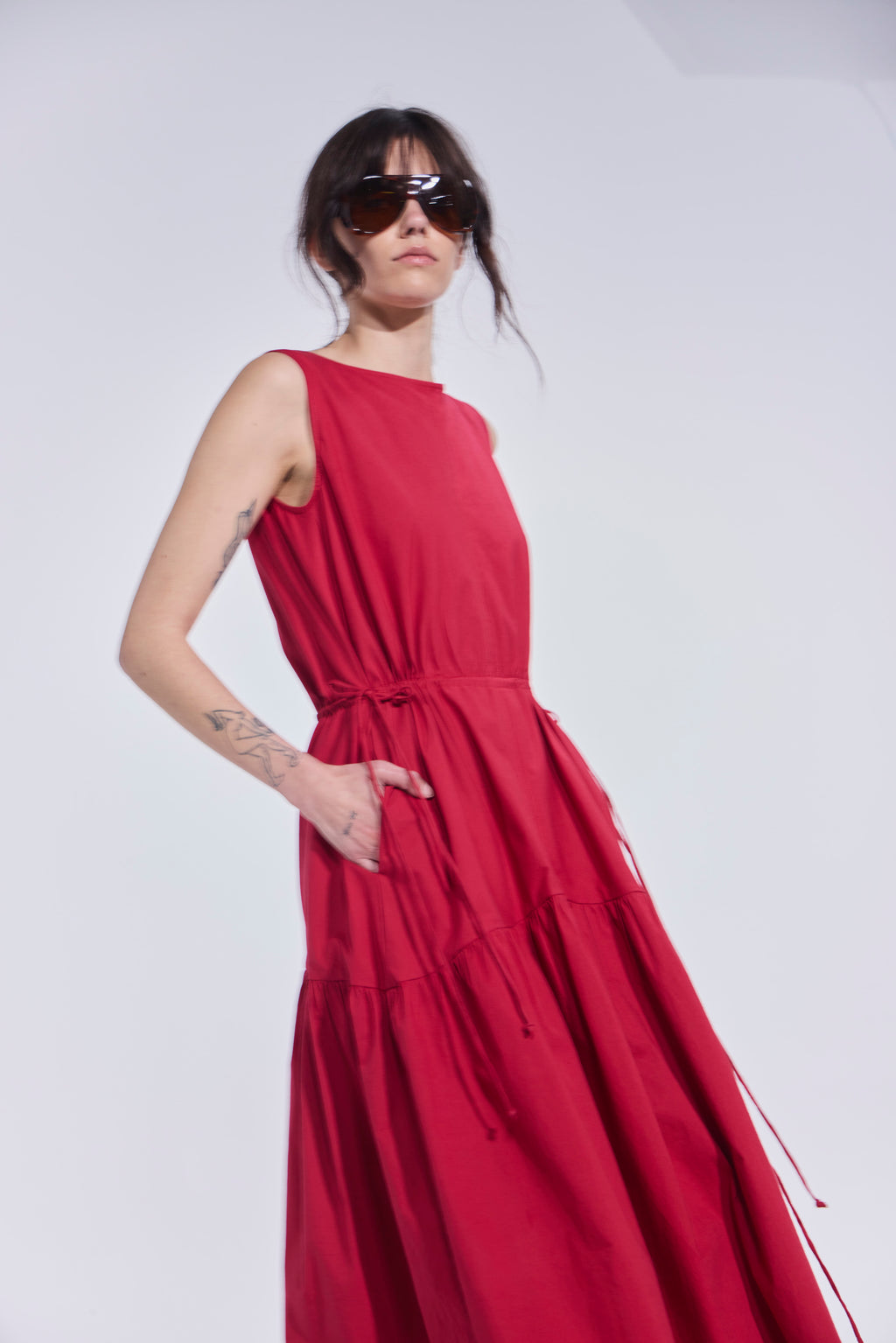 Vestido Liens Algodón Rojo