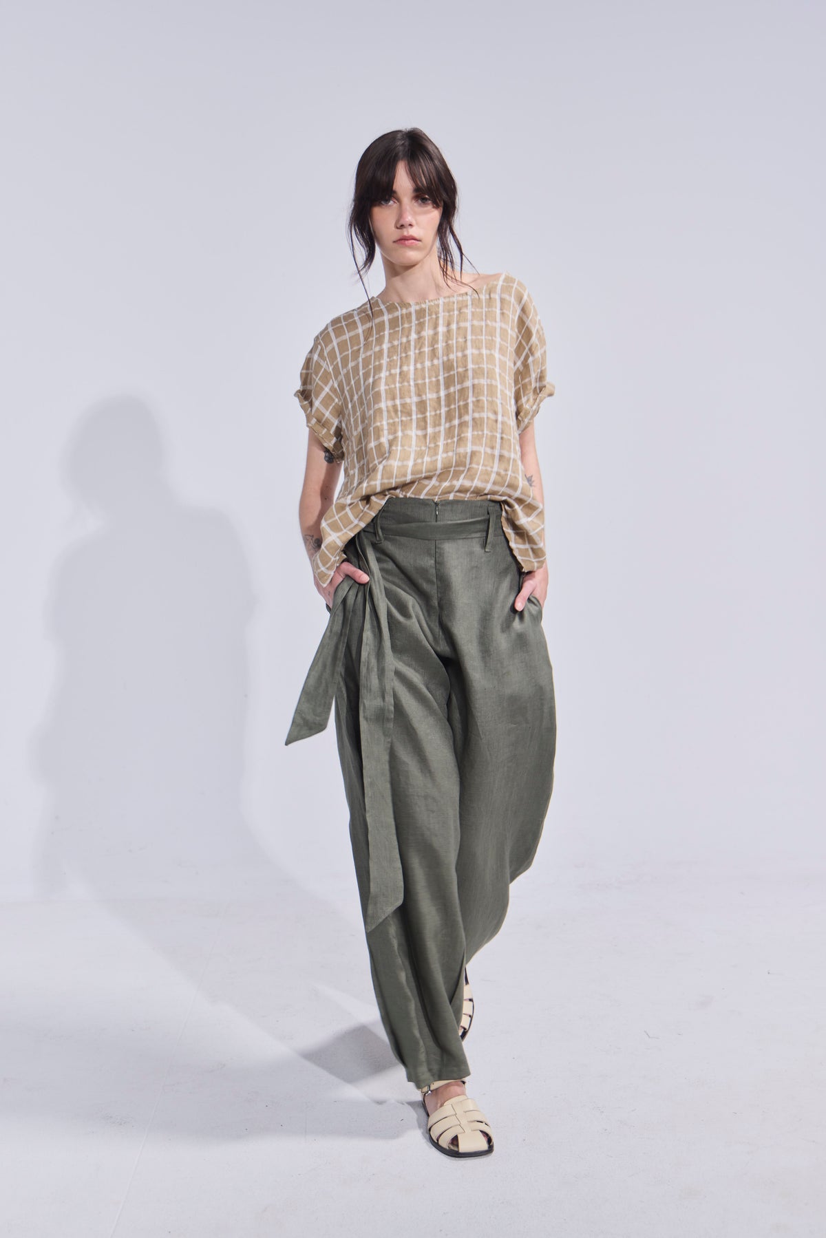 Pantalon Ameliore 100% Lino Verde