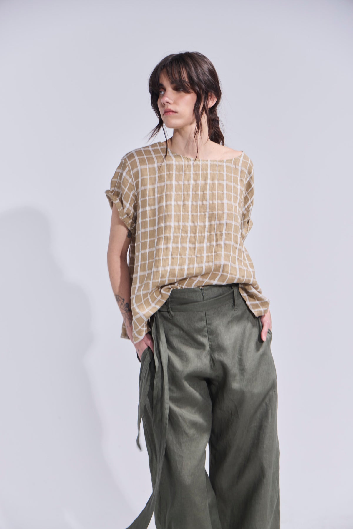 Pantalon Ameliore 100% Lino Verde