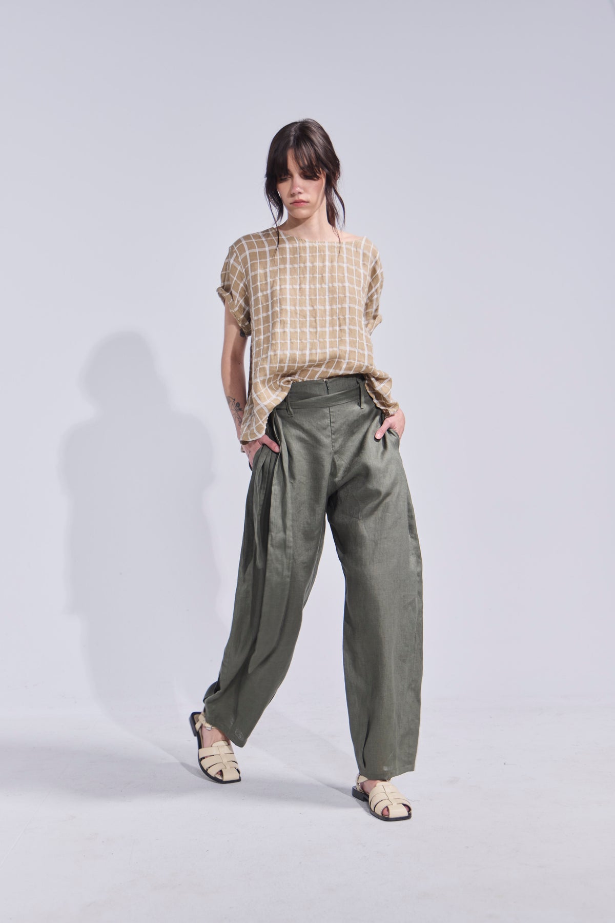 Pantalon Ameliore 100% Lino Verde