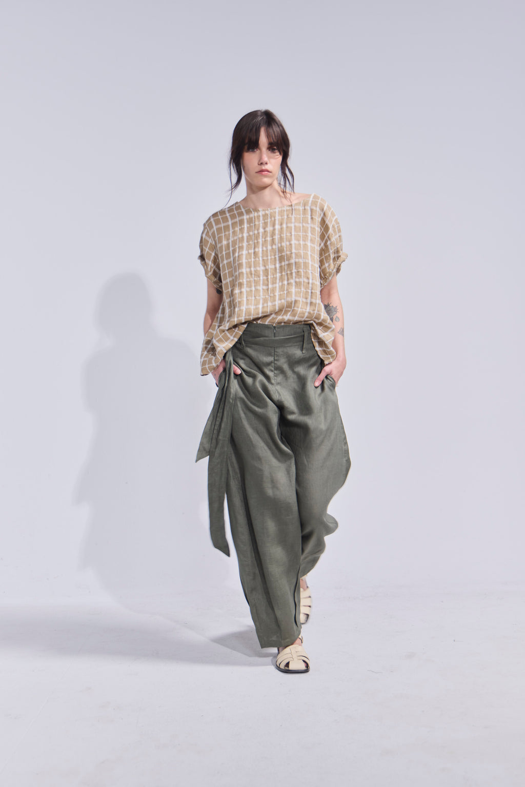 Pantalon Ameliore 100% Lino Verde