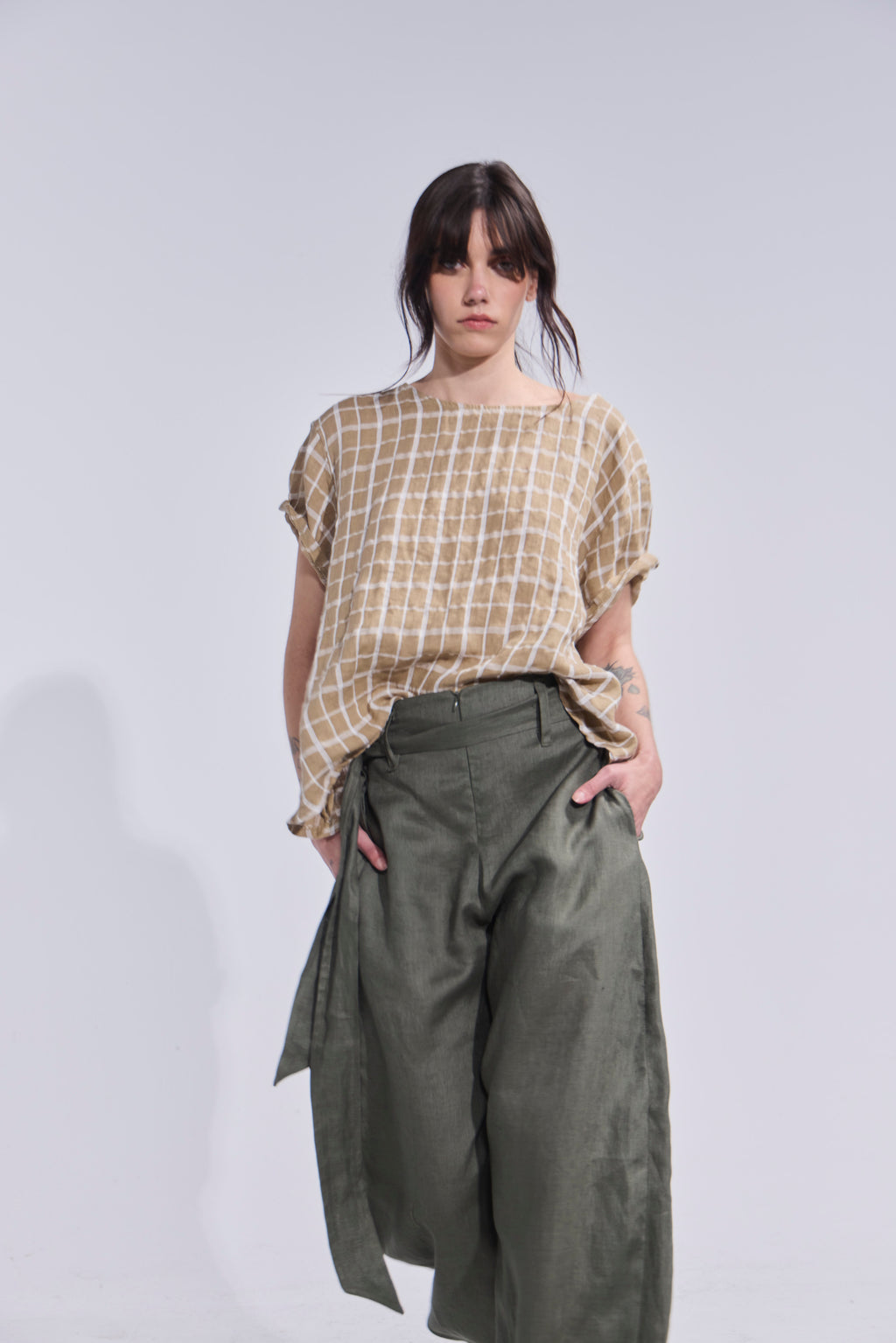 Pantalon Ameliore 100% Lino Verde
