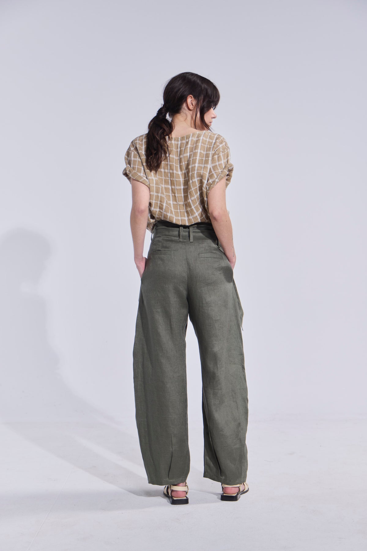 Pantalon Ameliore 100% Lino Verde