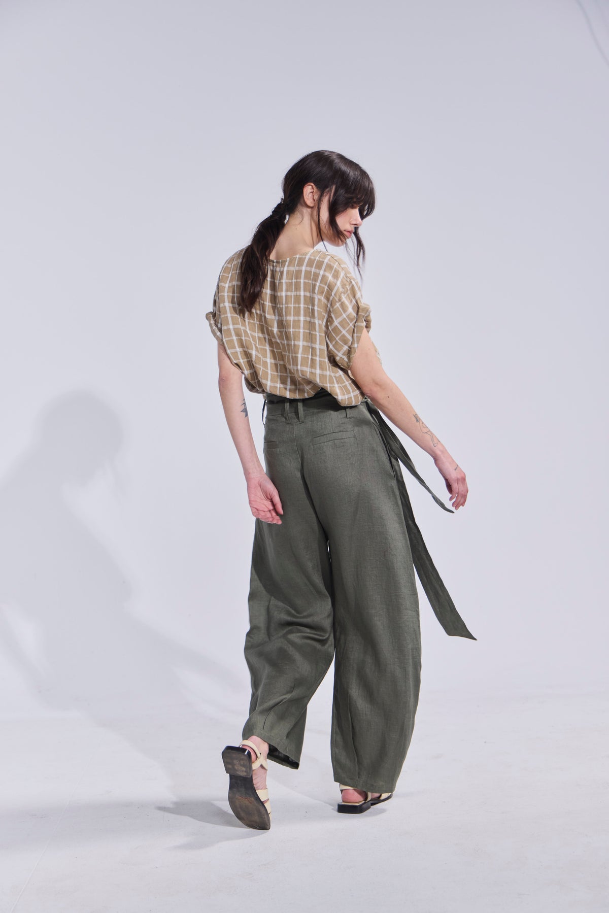 Pantalon Ameliore 100% Lino Verde