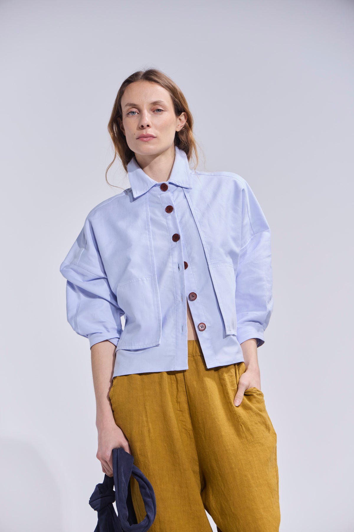 Sobrecamisa Delie Algodón Celeste Cielo