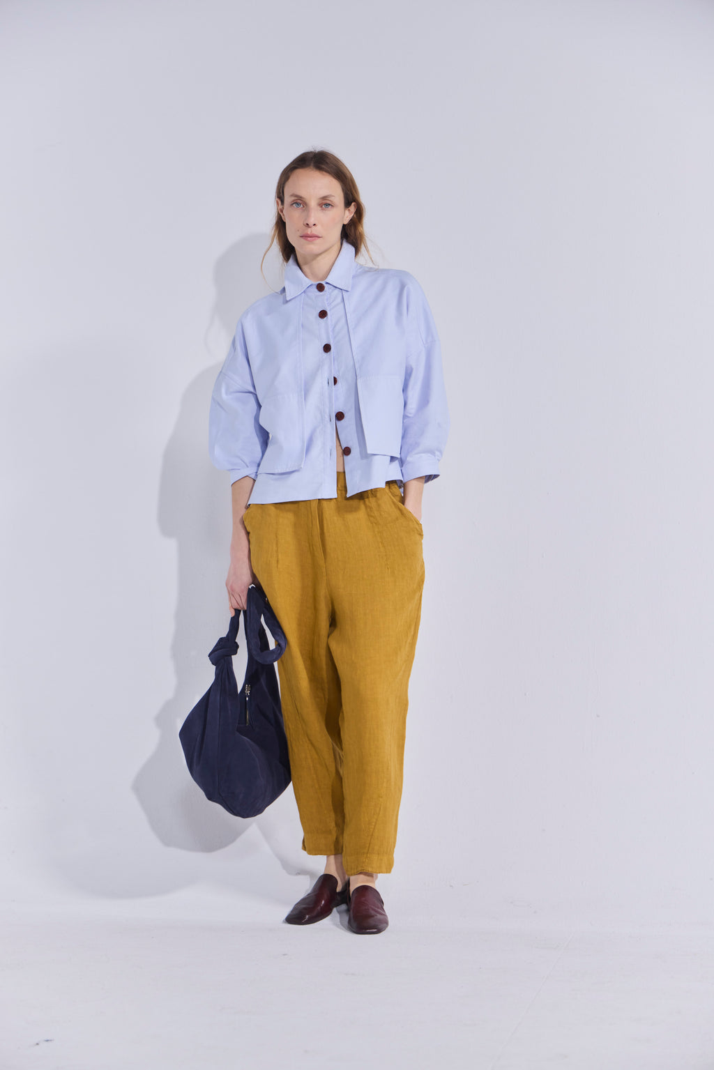 Sobrecamisa Delie Algodón Celeste Cielo