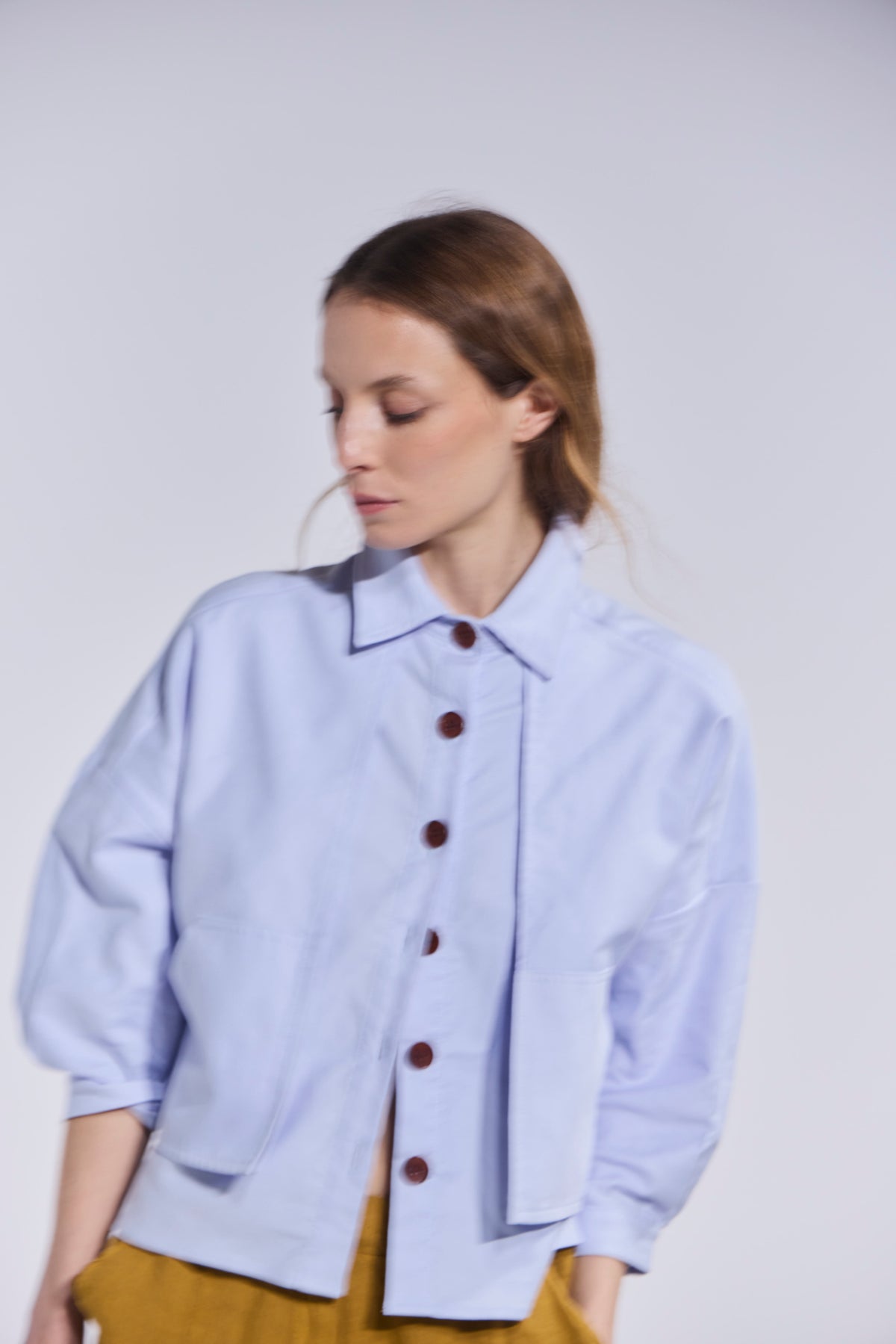 Sobrecamisa Delie Algodón Celeste Cielo