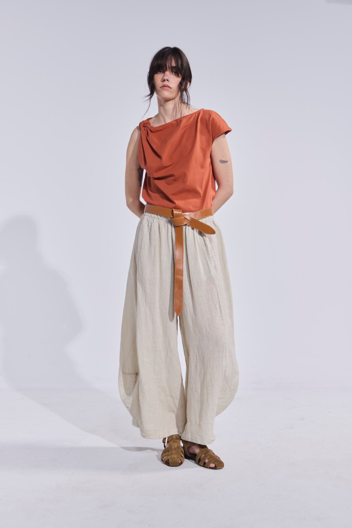 Top Perle Algodón Terracota