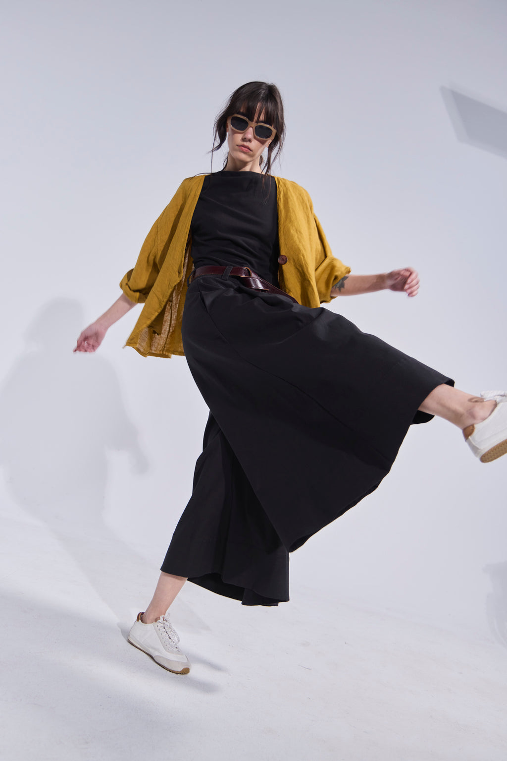 Falda Pantalón Riviera Gabardina Negro