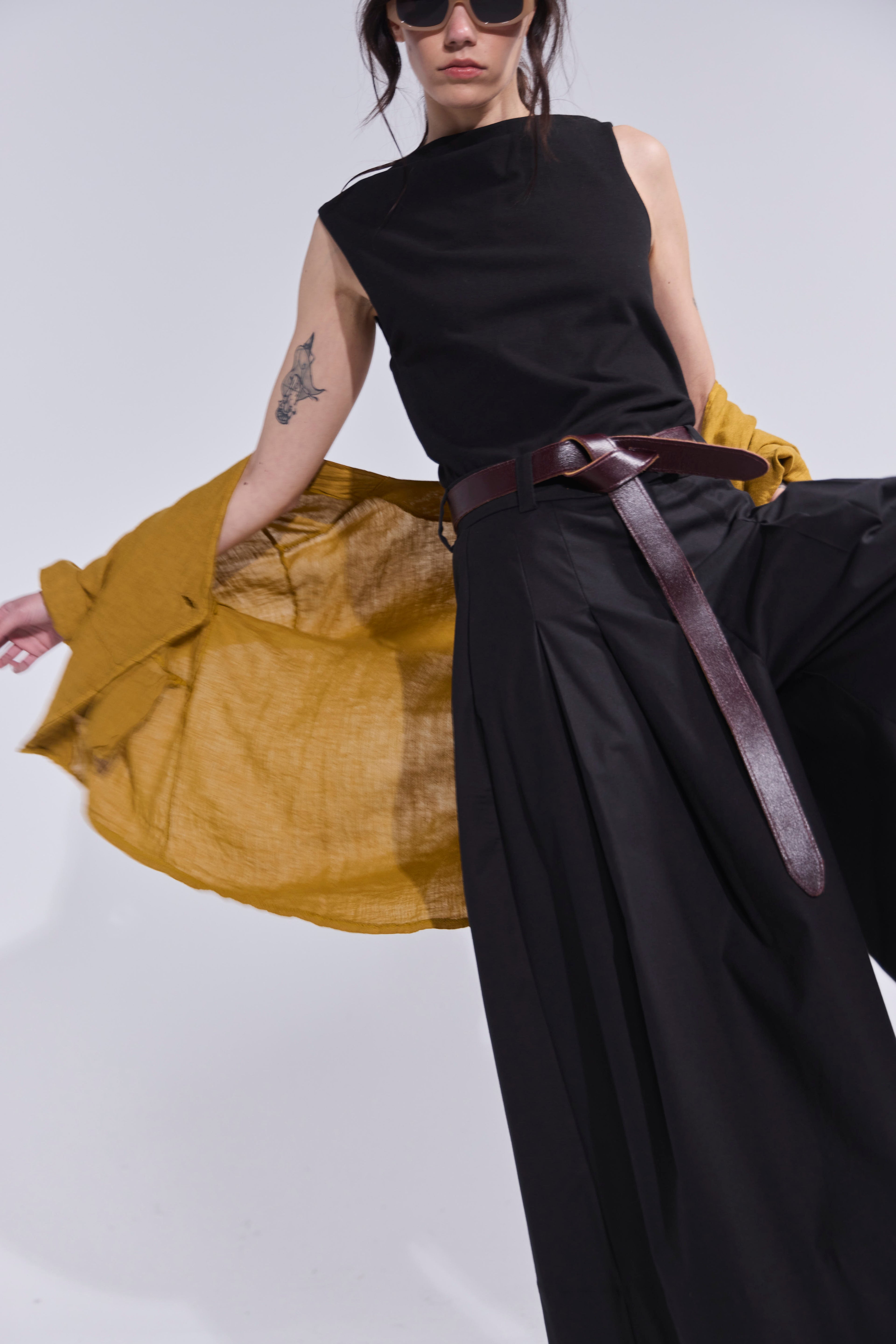 Falda Pantalón Riviera Gabardina Negro