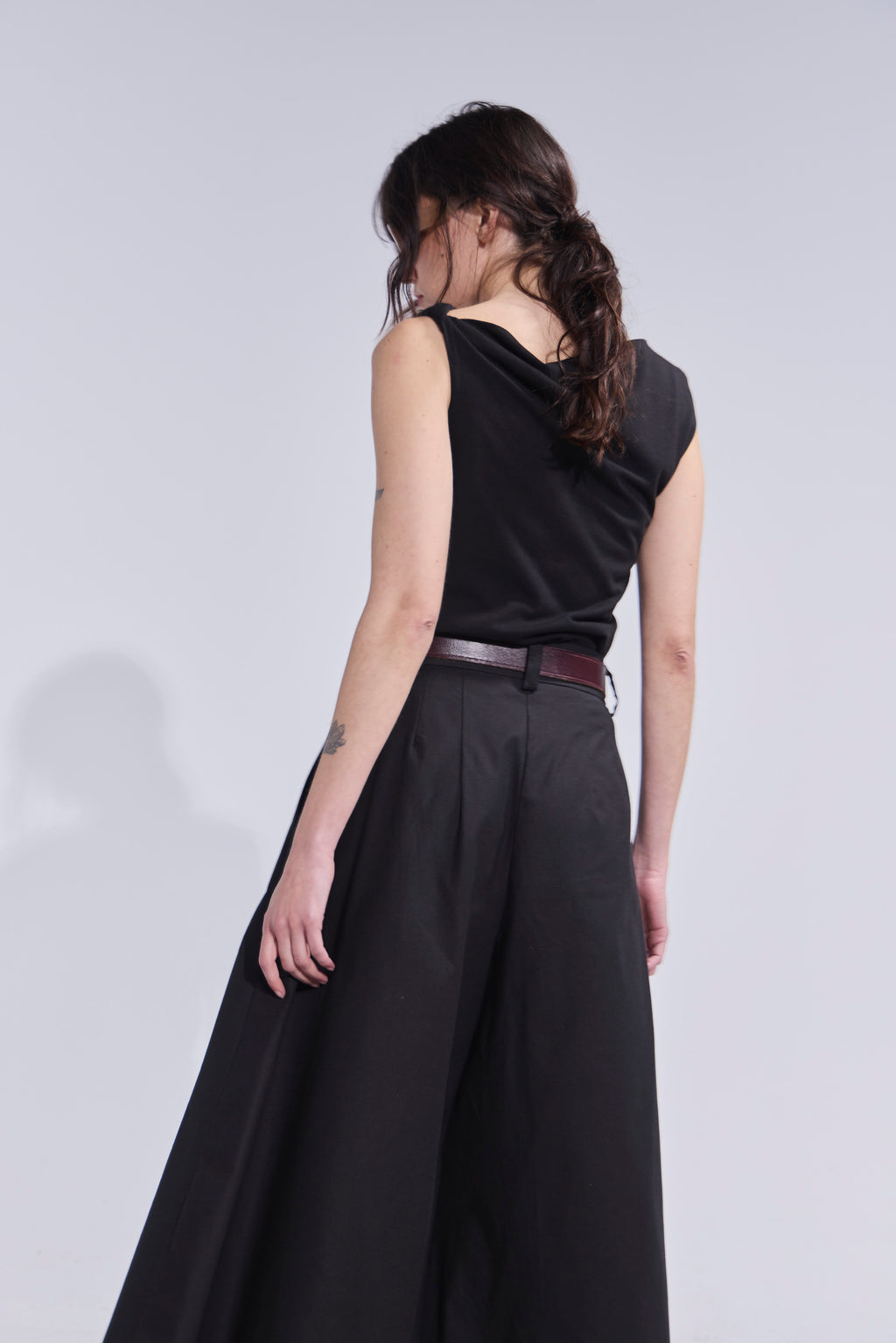 Falda Pantalón Riviera Gabardina Negro