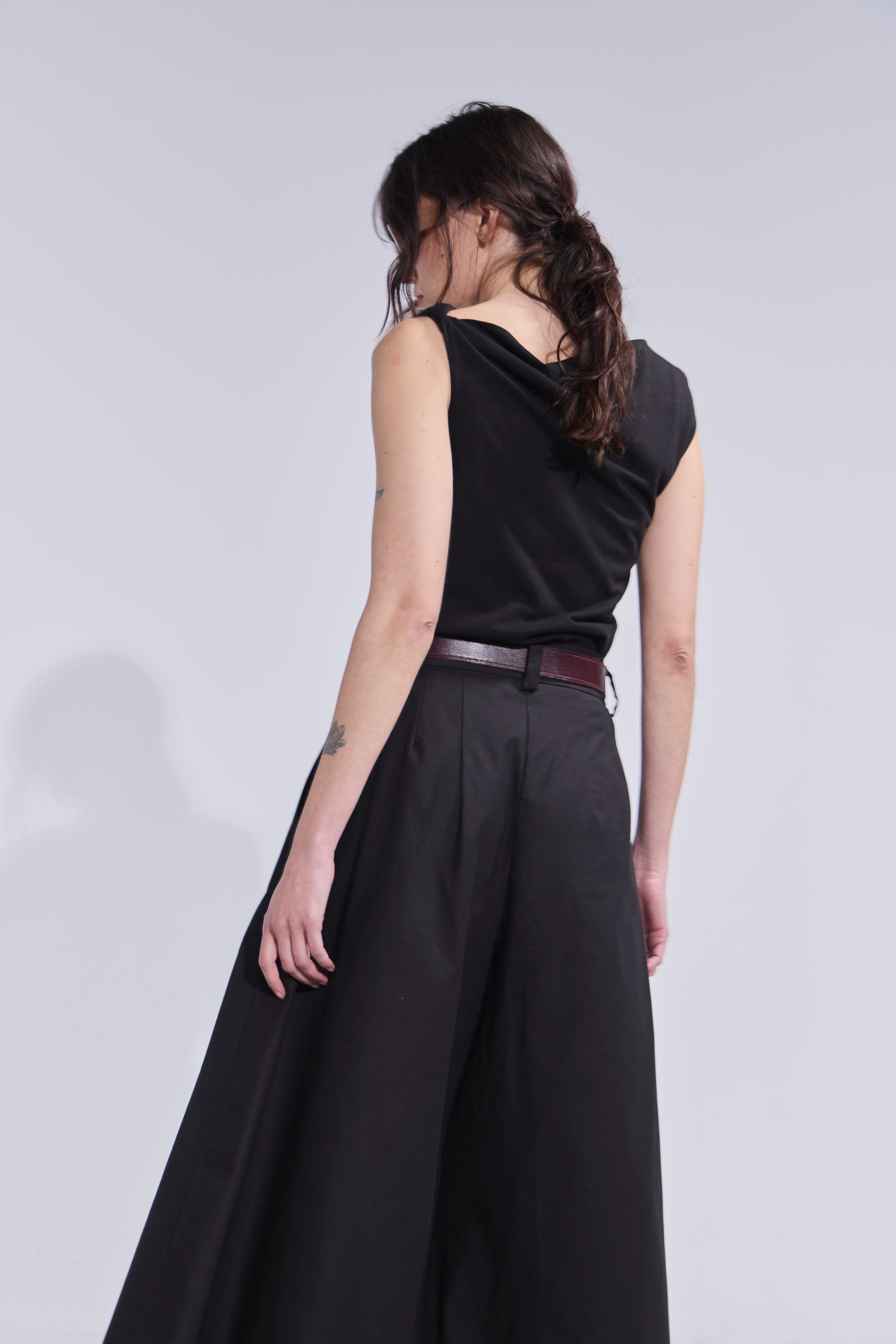 Falda Pantalón Riviera Gabardina Negro