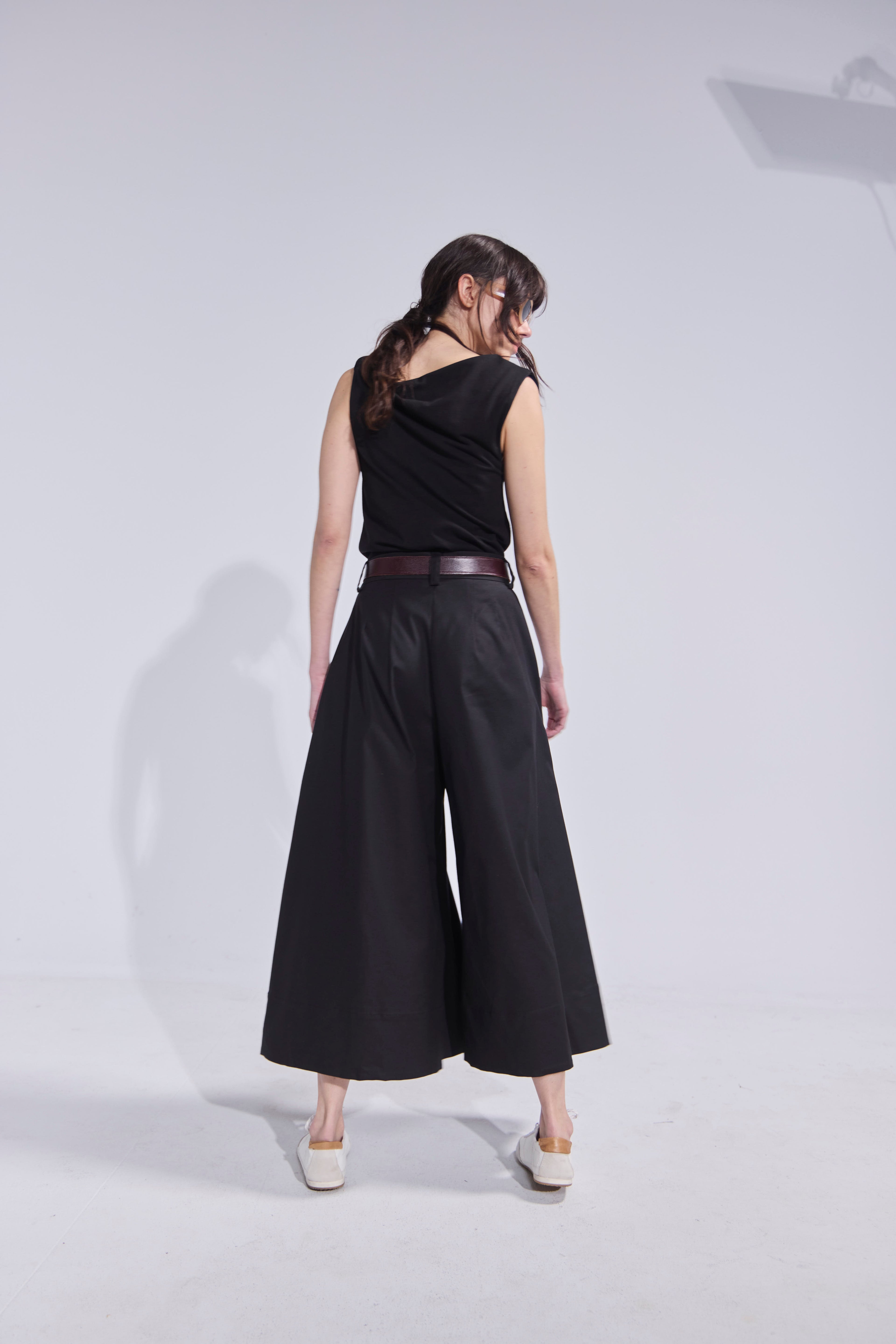 Falda Pantalón Riviera Gabardina Negro