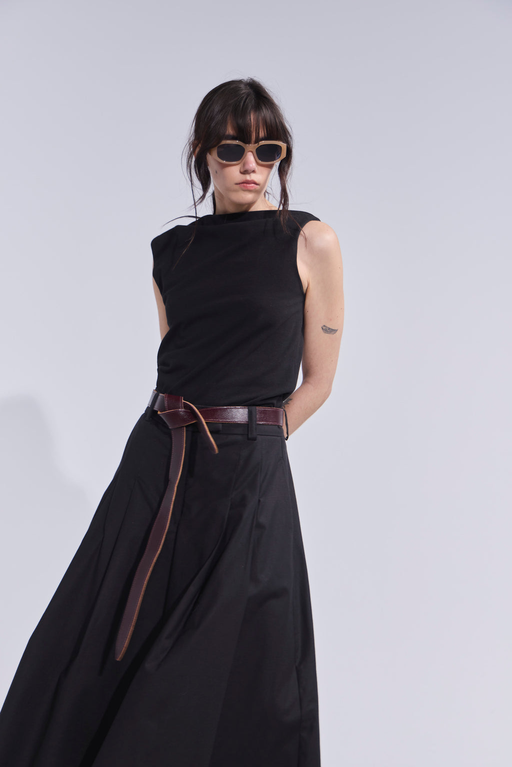 Falda Pantalón Riviera Gabardina Negro